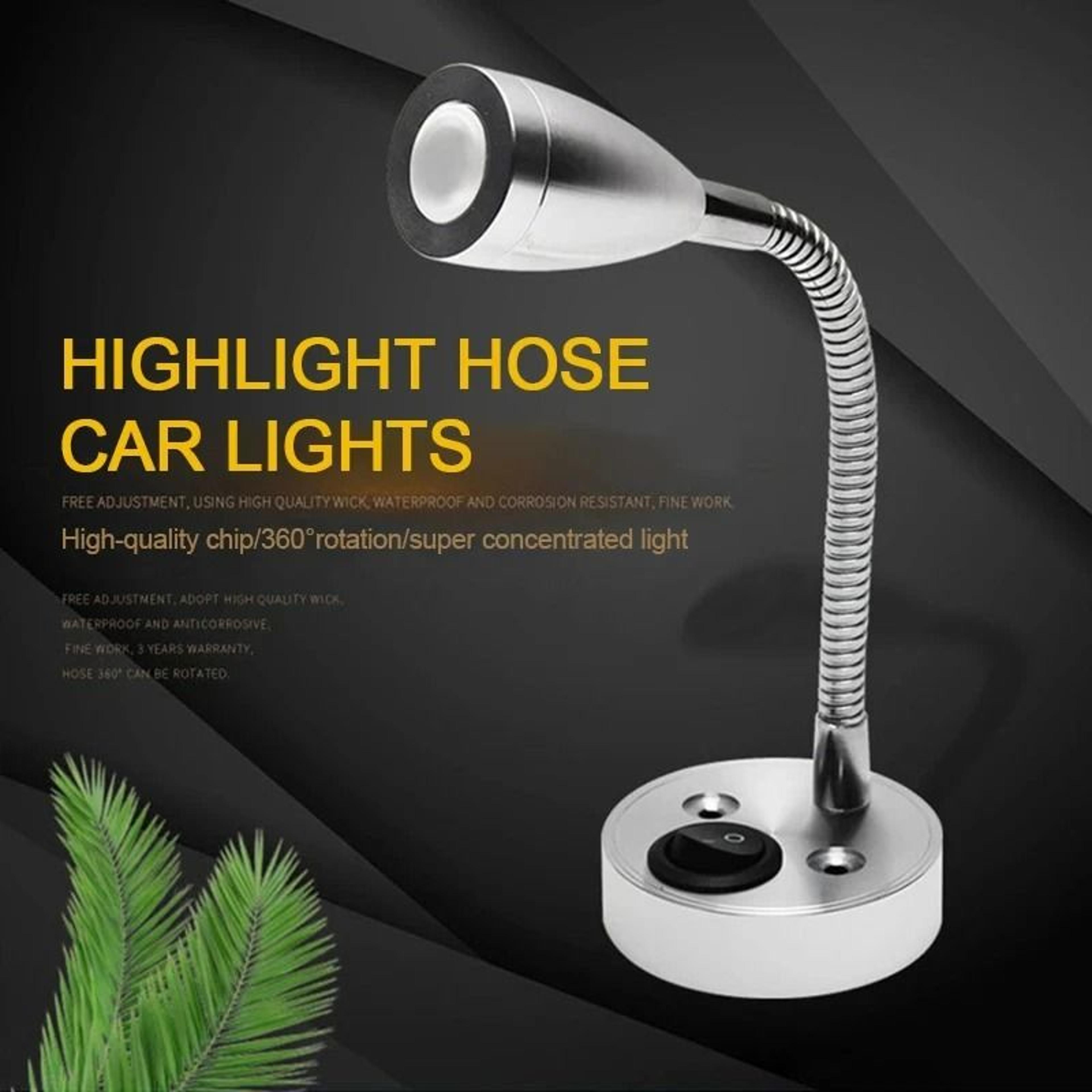 12V 24V Adjustable LED RV Reading Light Warm White Gooseneck Spotlight 0