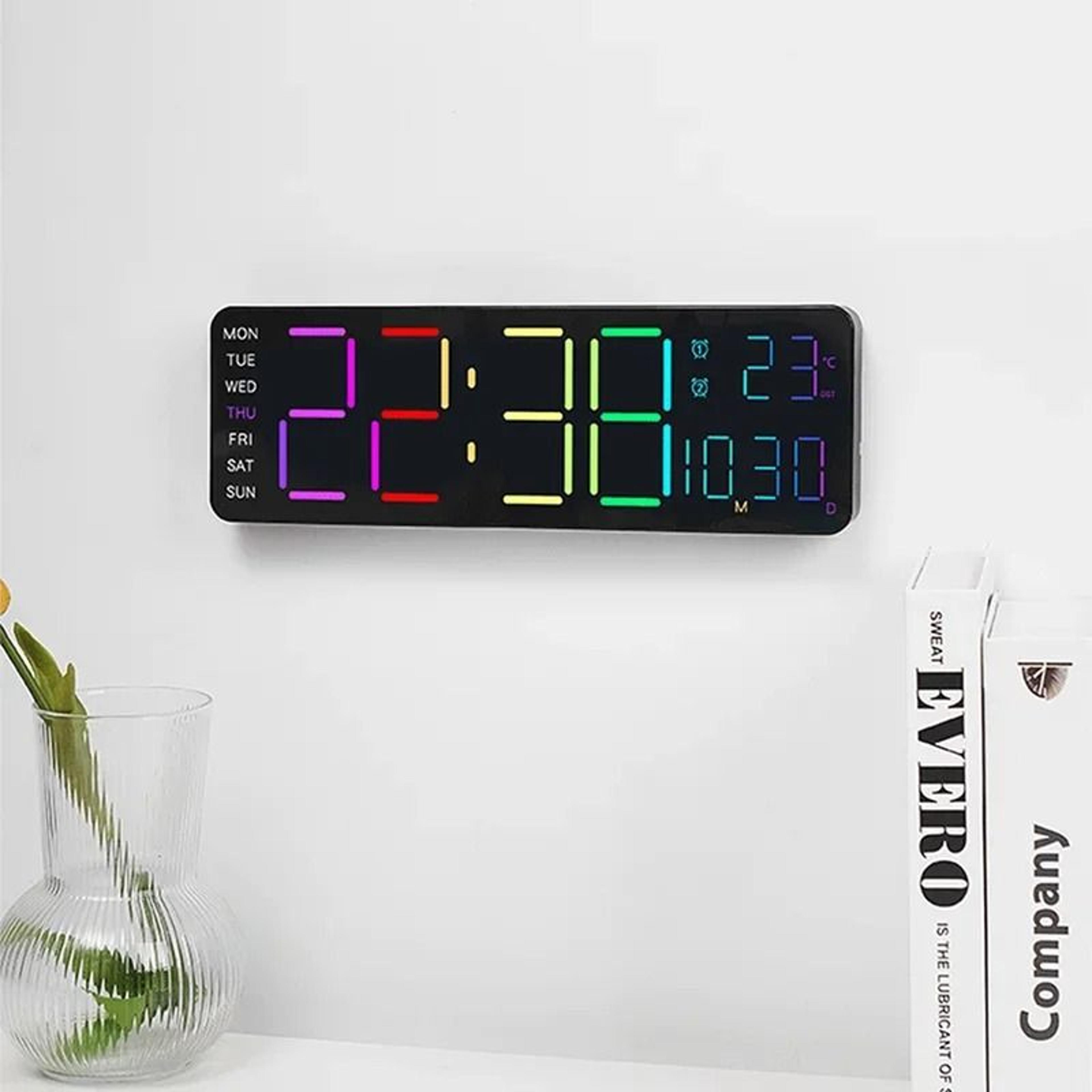 13Inch RGB Digital Wall Clock With Remote And Large LED Display 3