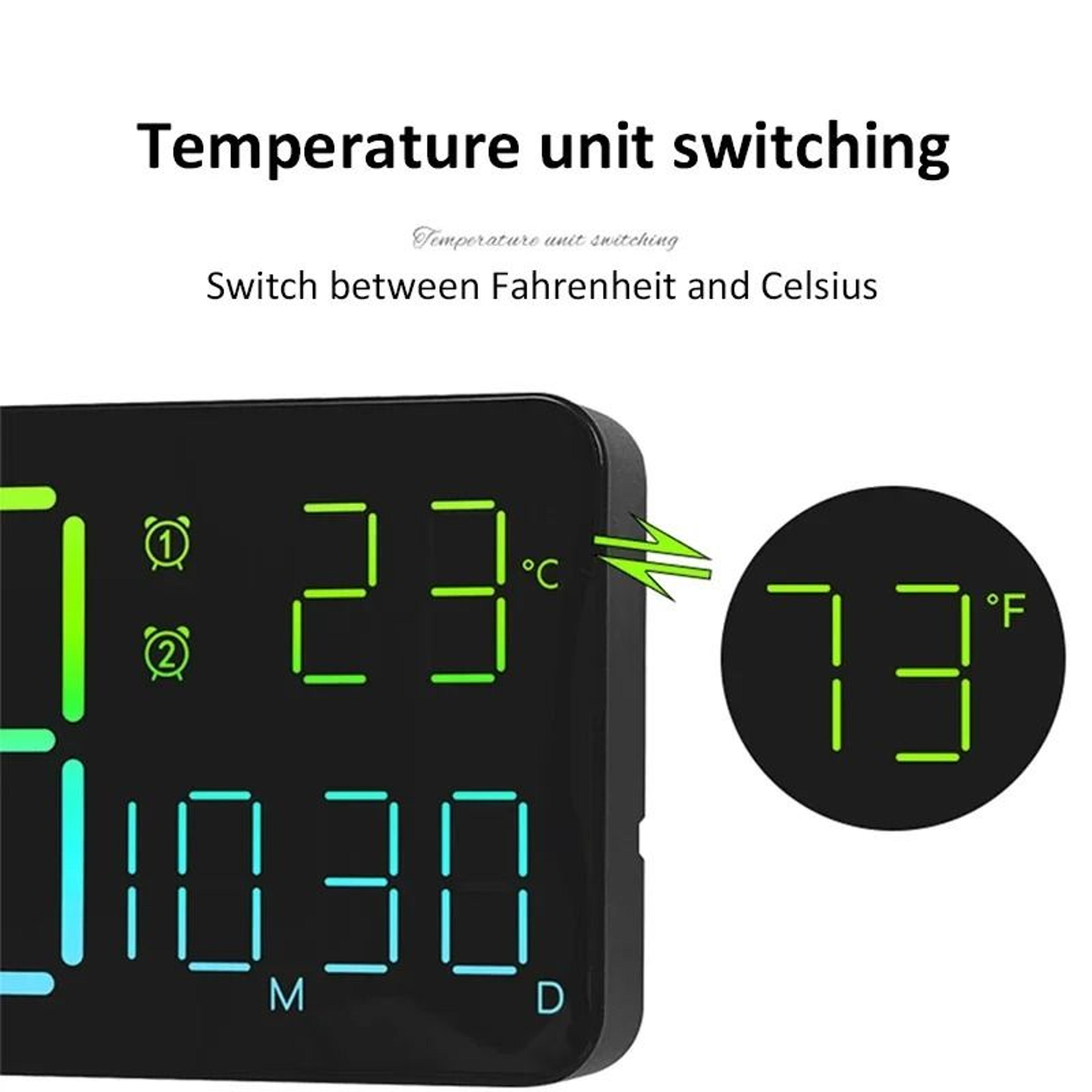 13Inch RGB Digital Wall Clock With Remote And Large LED Display 6
