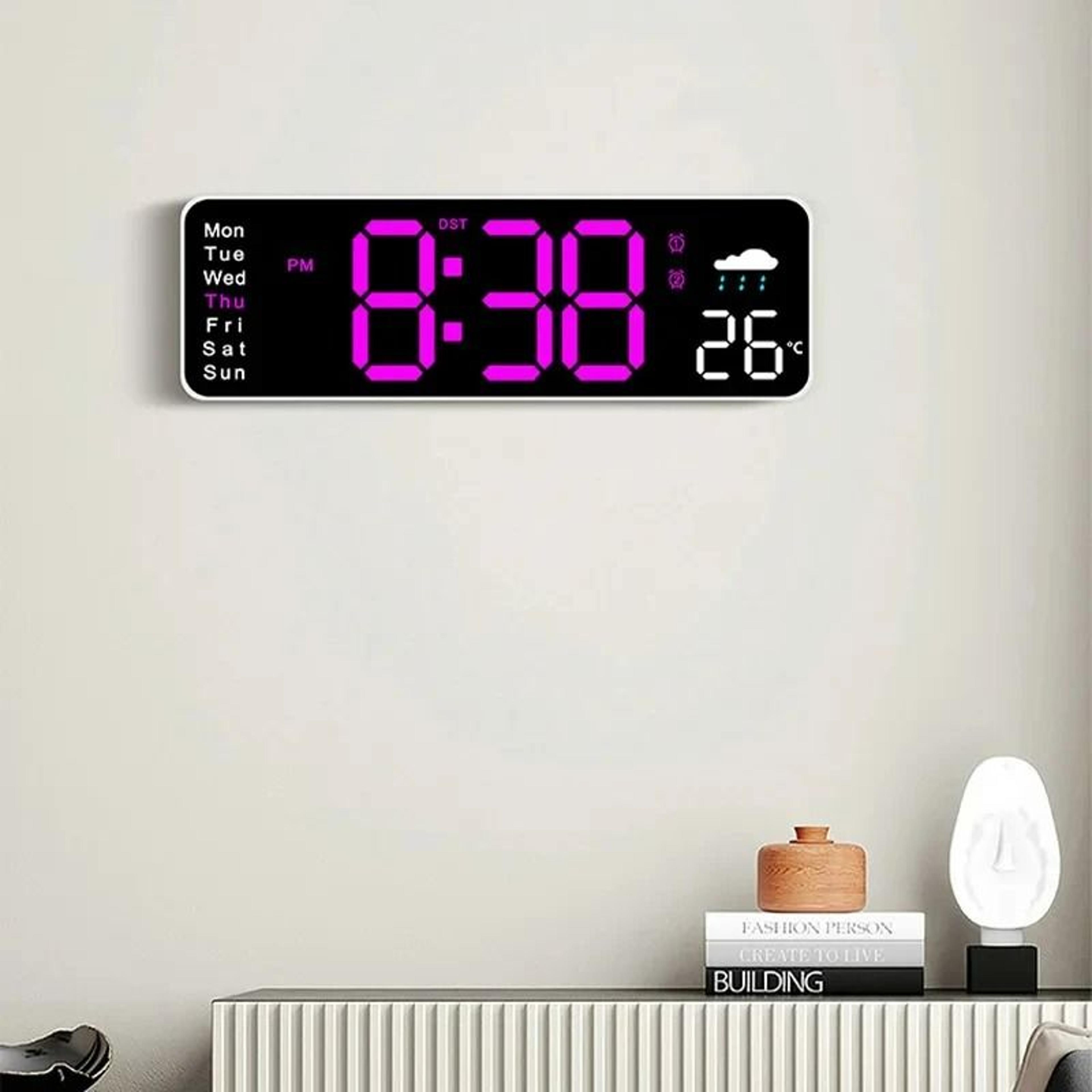USB Powered Large Digital Wall Clock With Temperature Date And Week Display 11