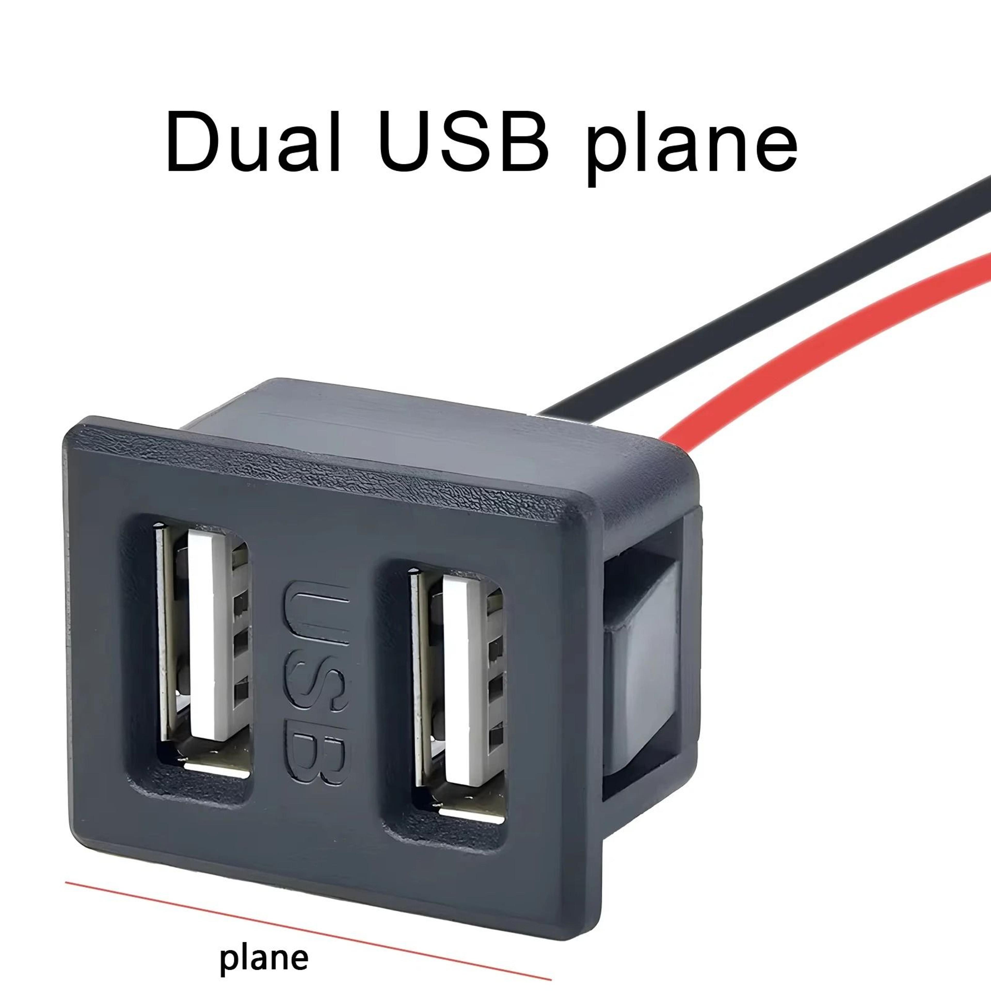 DoubleLayer USBA And TypeC Female Charging Socket With Cable 3