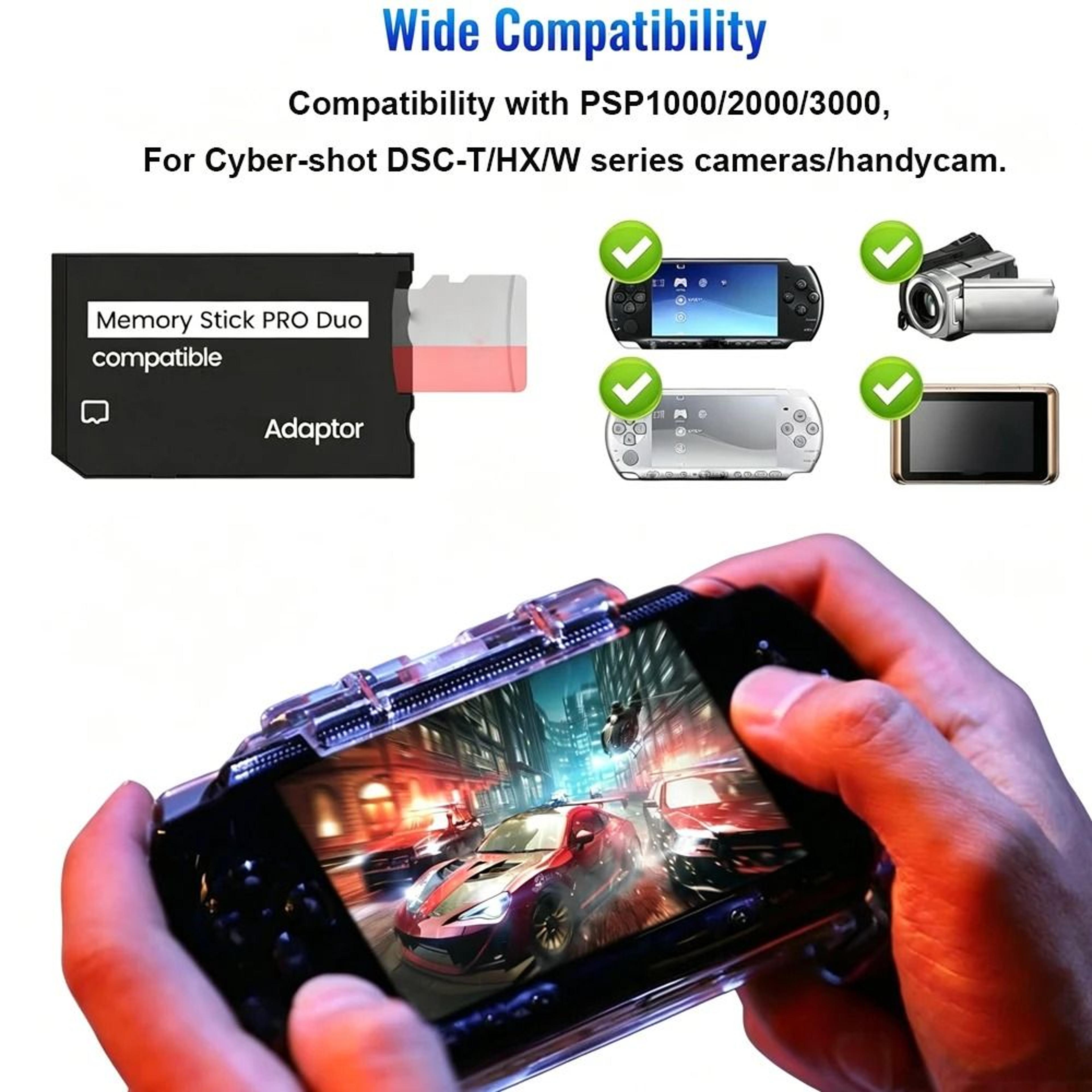 single/dual slot microsd to memory stick pro duo adapter for psp and sony devices