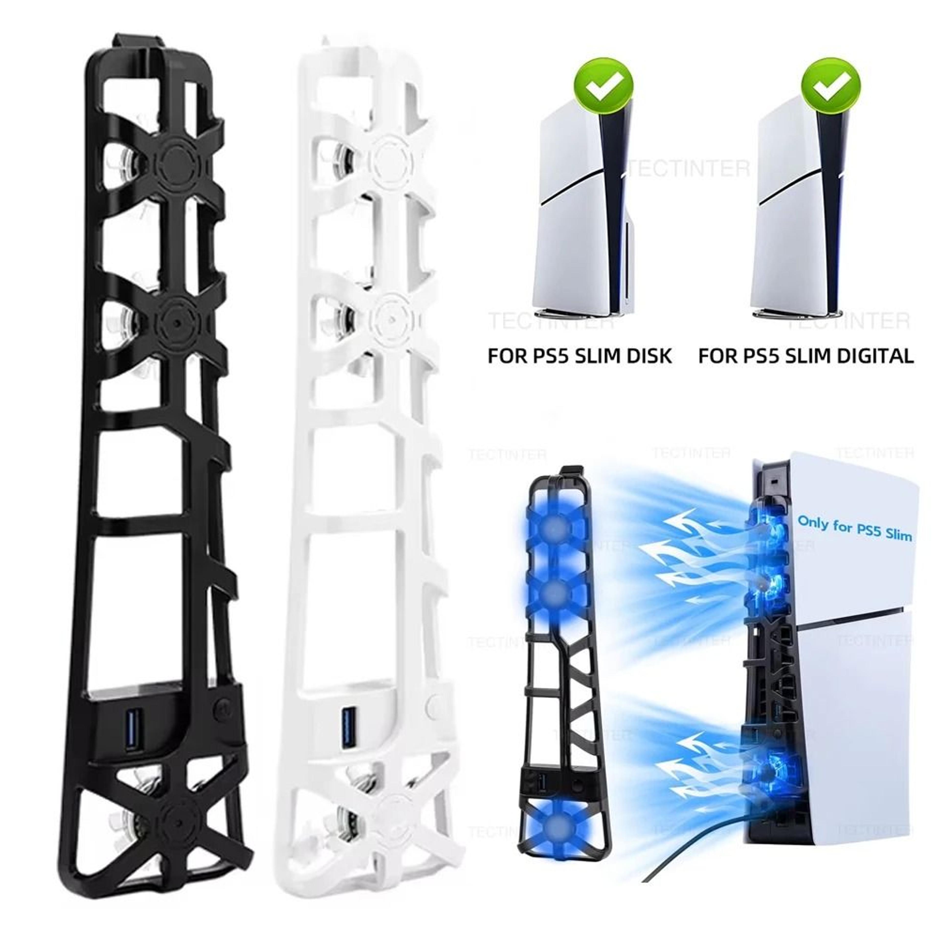 PS5 Slim Cooling Fan With LED Light And USB 30 Hub 10