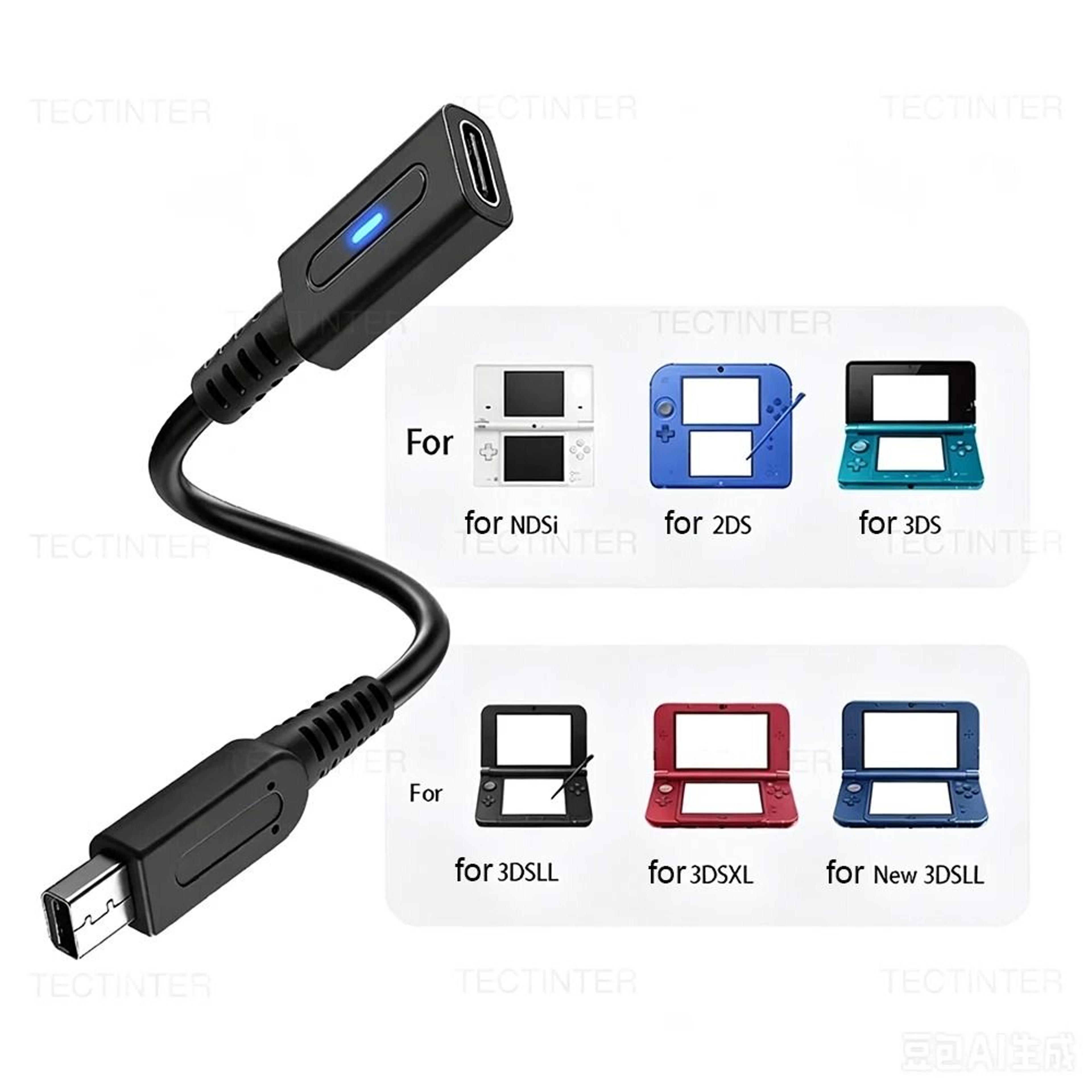 USBC Charging Cable For Nintendo 2DS 3DS DSi XL And New 3DS 1