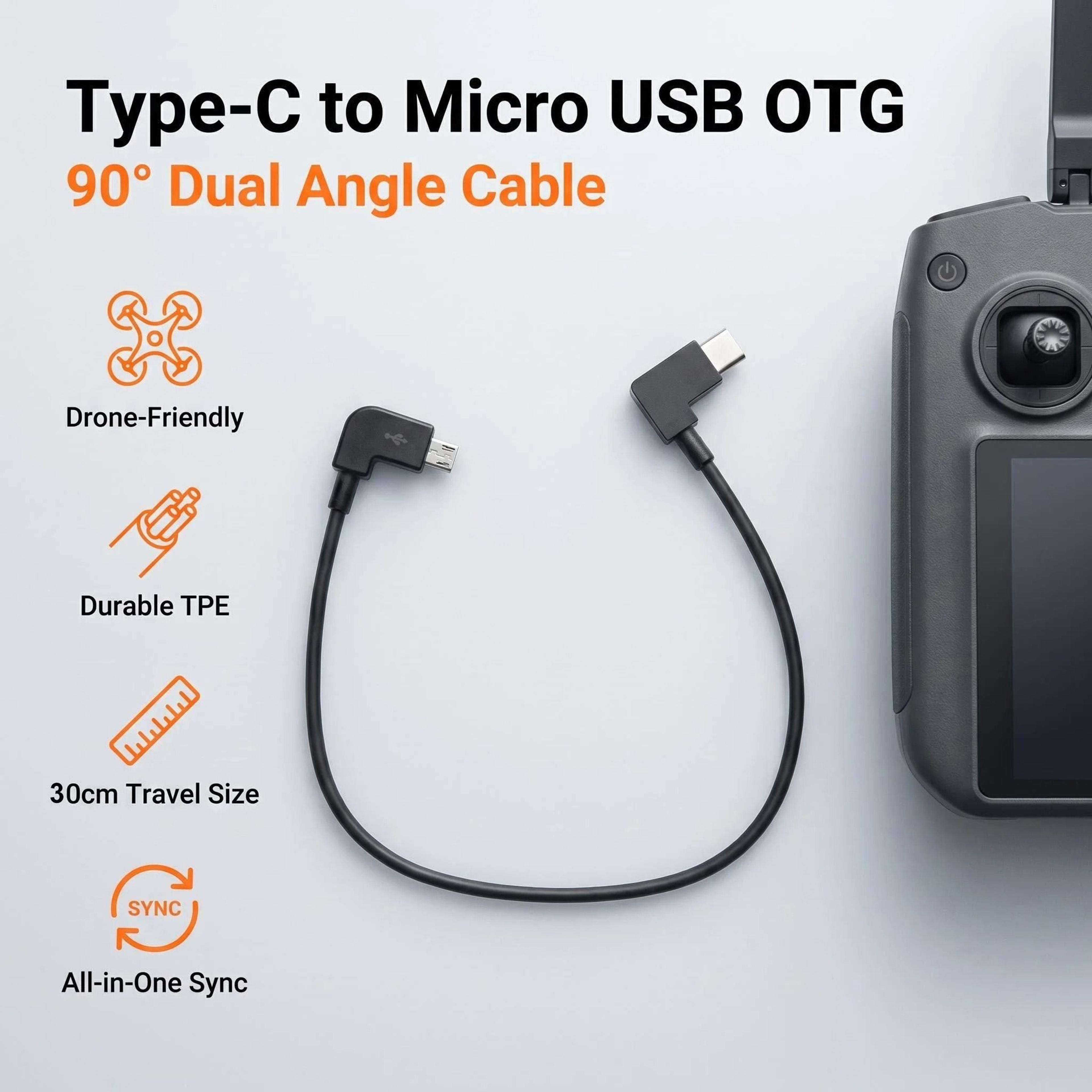 USBC To Micro USB OTG Data Cable For DJI Mavic Mini And Air Controllers 6