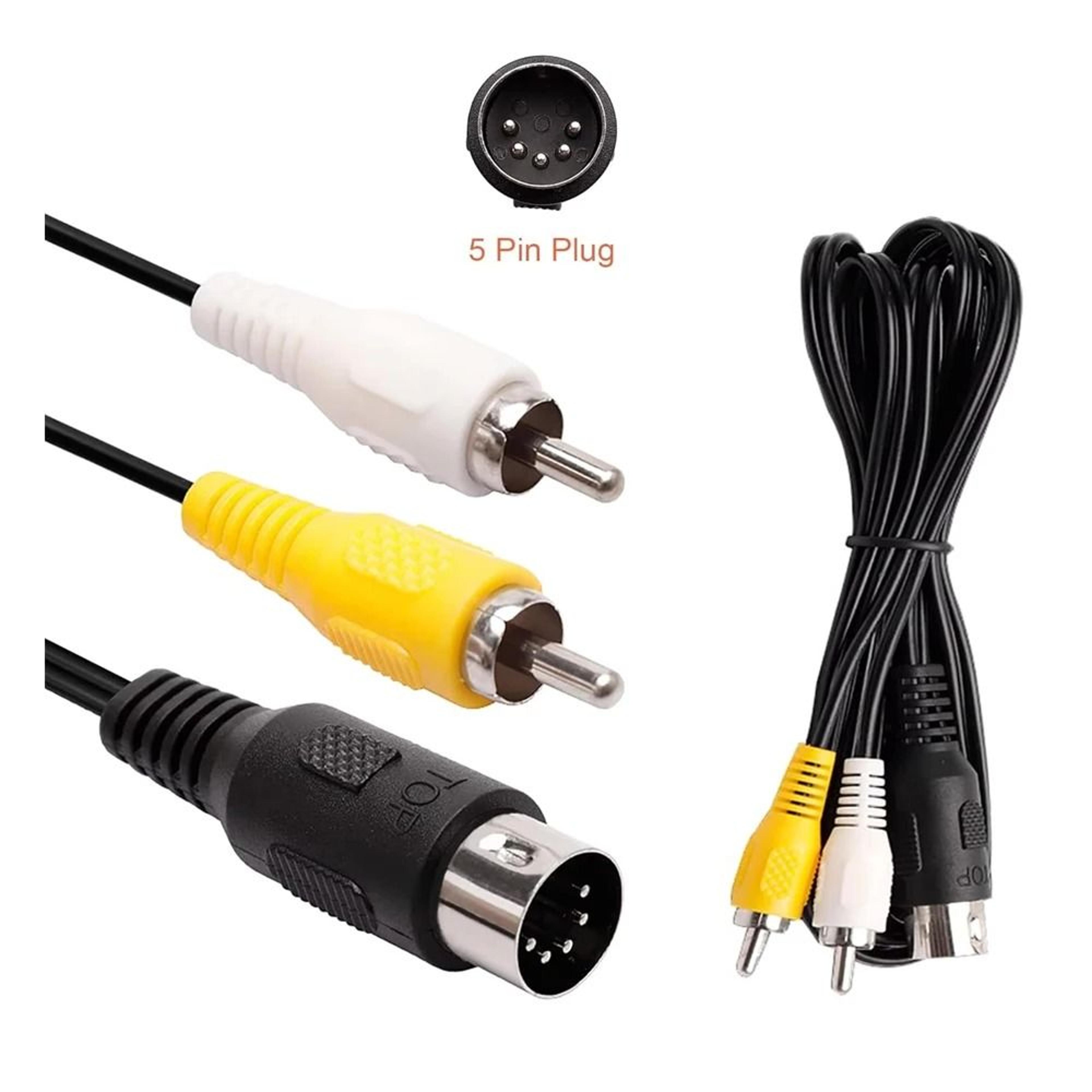 SEGA Genesis 1 AV Cable 6FT 5 Pin DIN To RCA Composite Connection 6
