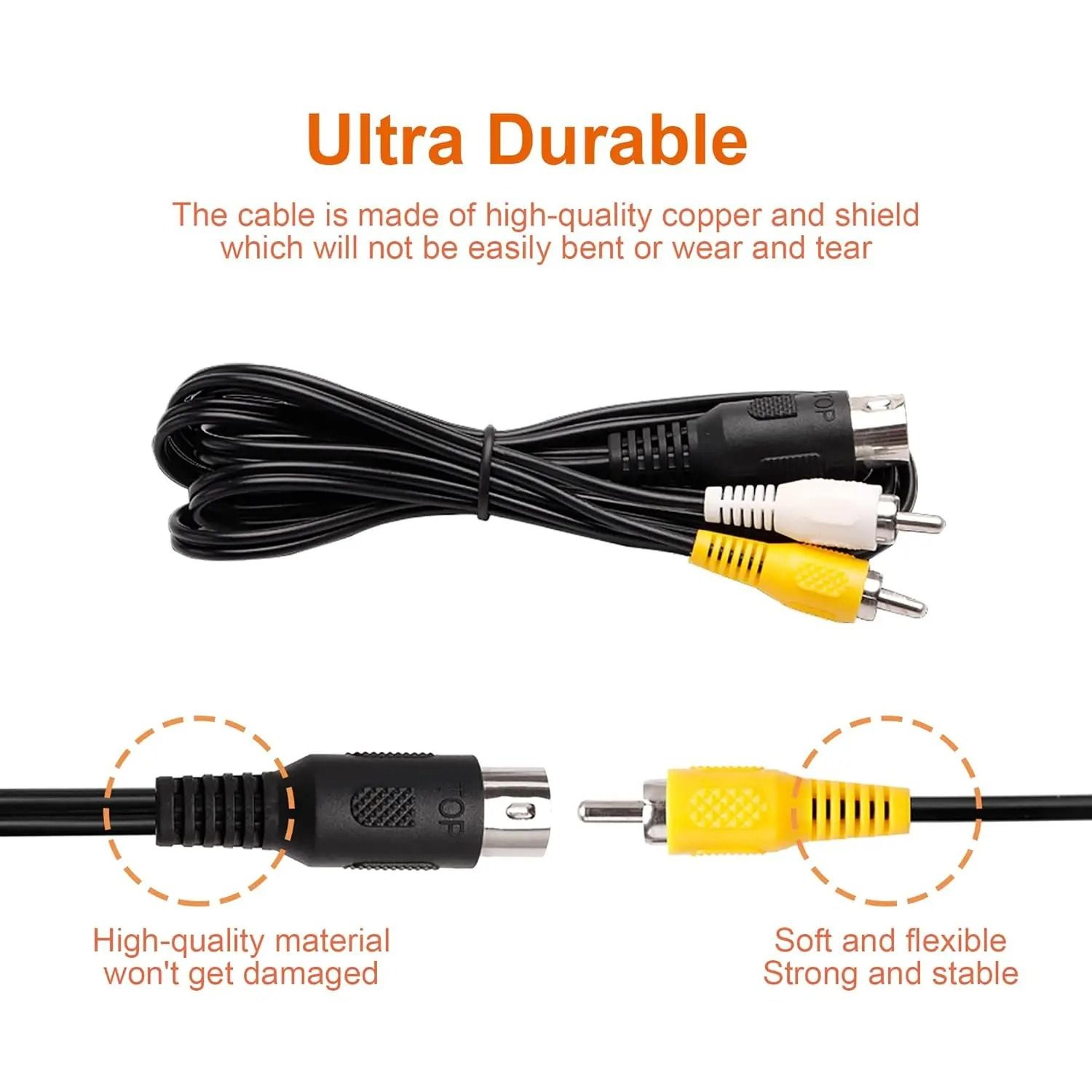 SEGA Genesis 1 AV Cable 6FT 5 Pin DIN To RCA Composite Connection 5