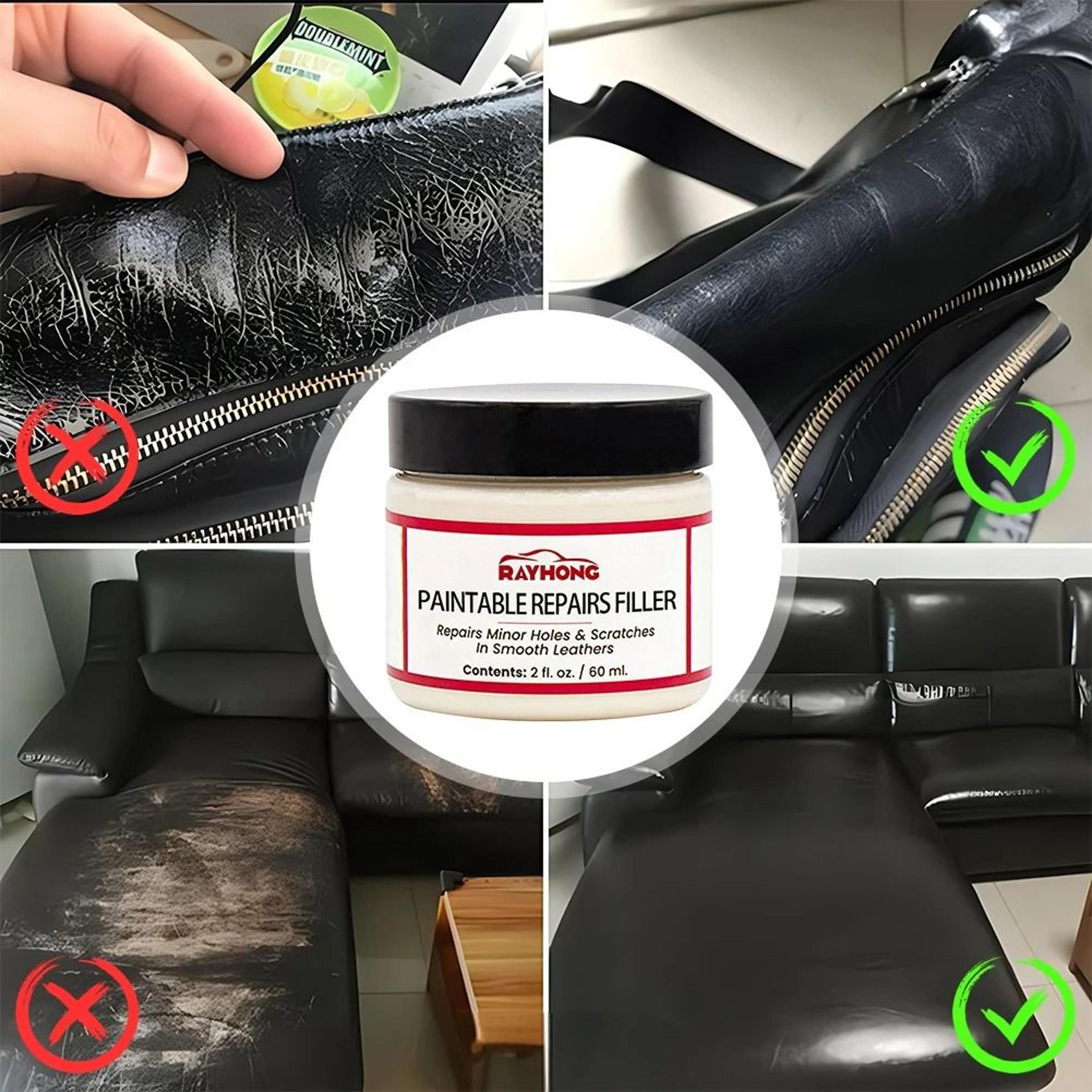 Leather Repair Filler Paste 60ml Flexible Compound For Cracks Tears Burns And Holes 8