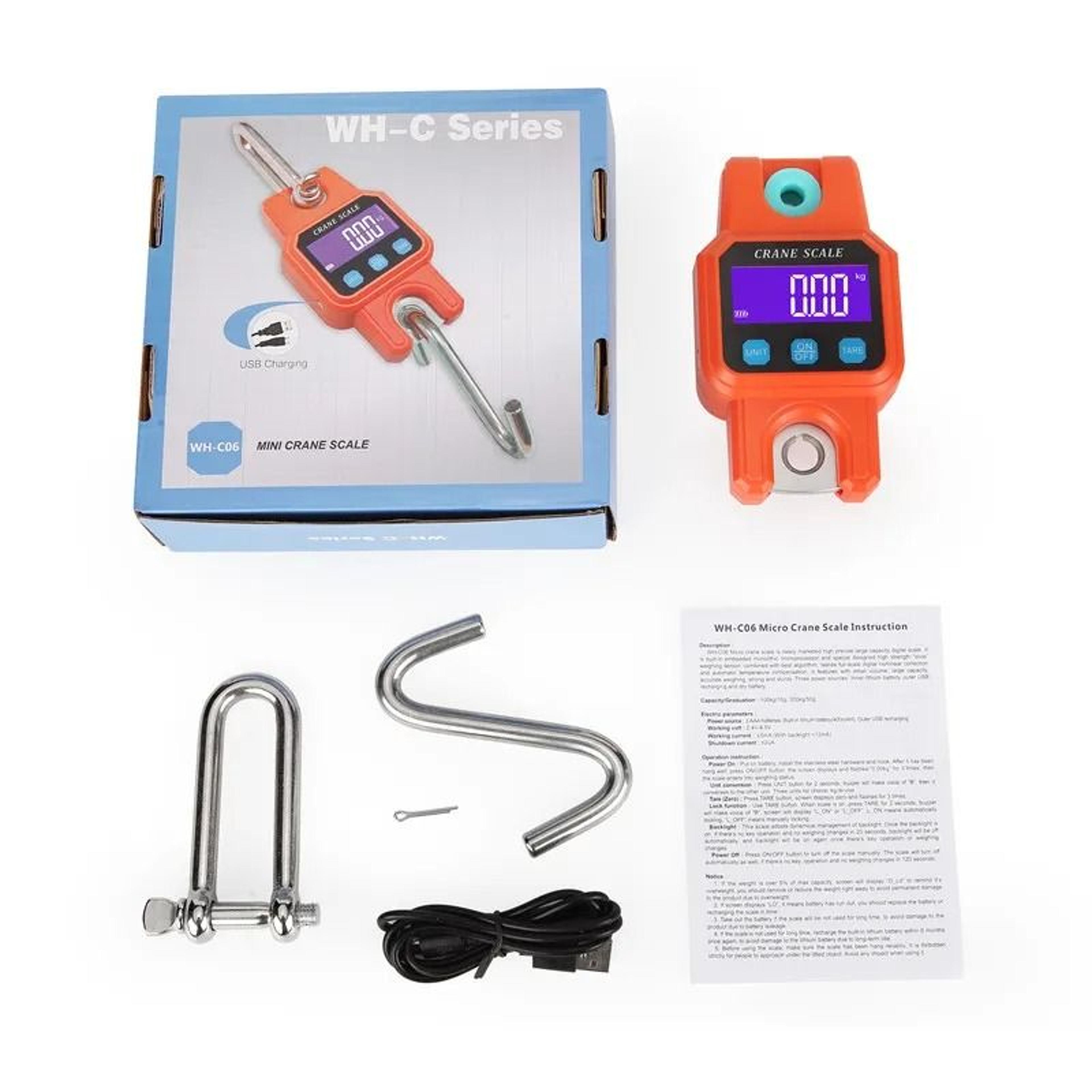 300kg Bluetooth Crane Scale Rechargeable Digital Hanging Scale With Stainless Steel Hook 6
