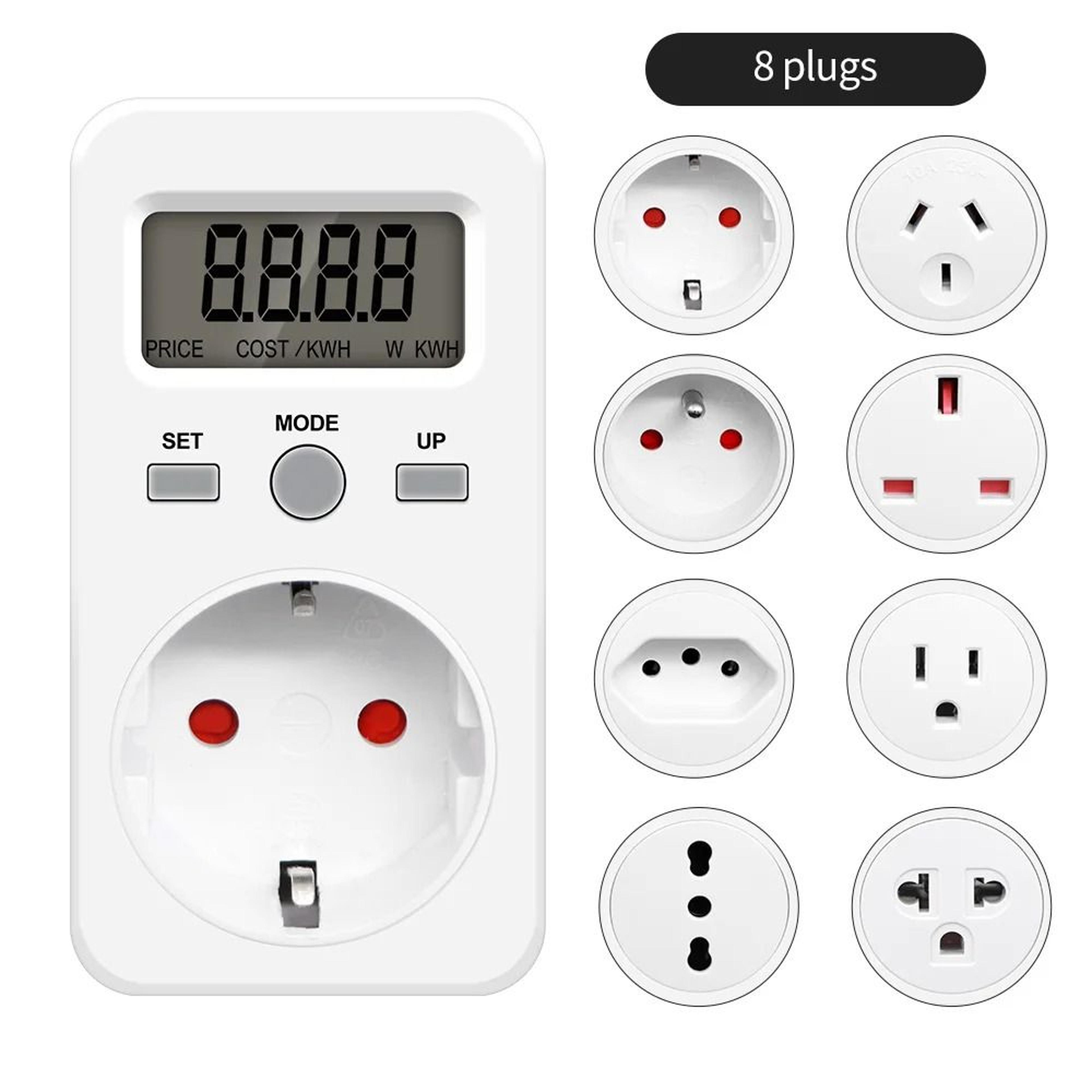 digital electricity usage meter 16a plug-in wattmeter for power and energy monitoring