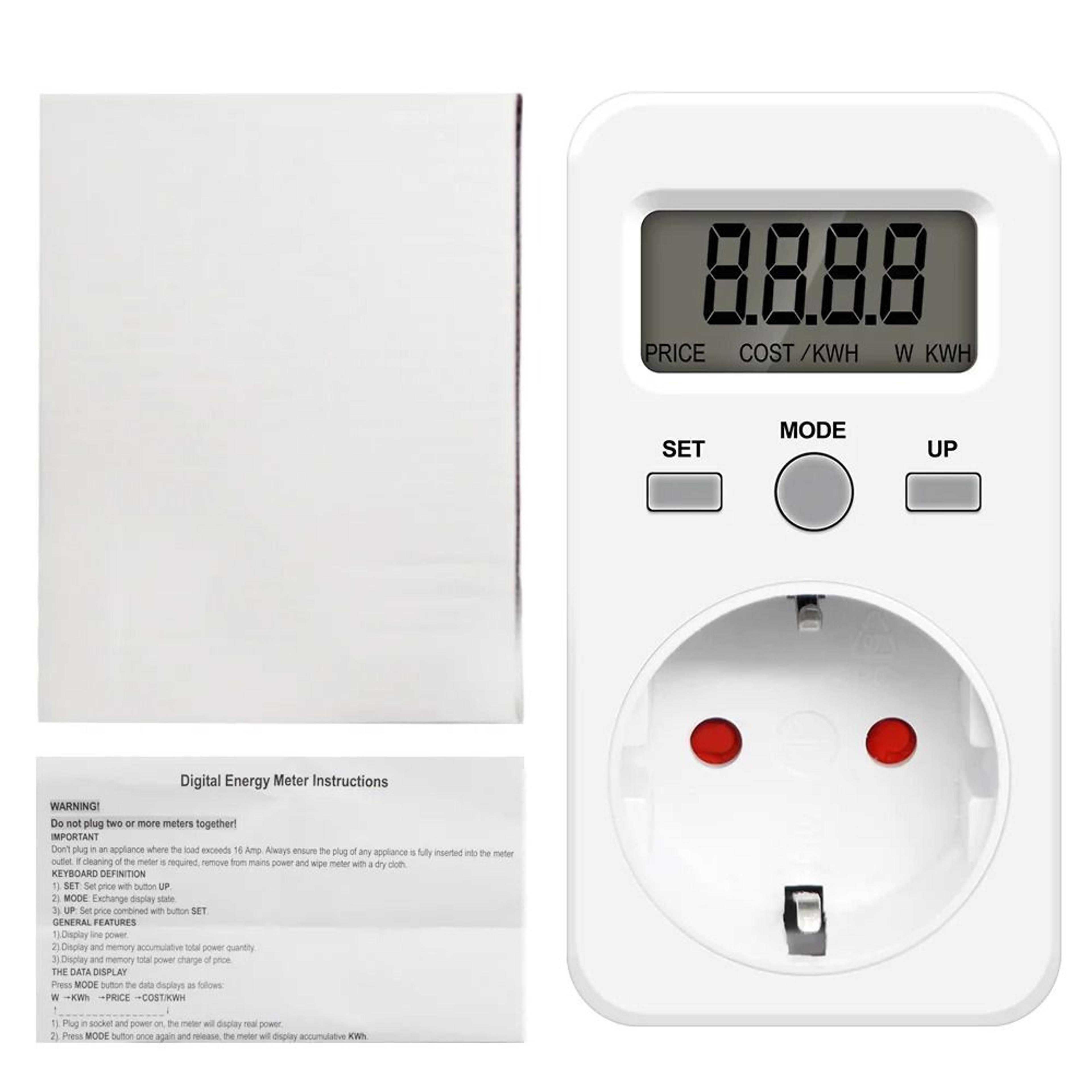 Digital Electricity Usage Meter 16A PlugIn Wattmeter For Power And Energy Monitoring 9