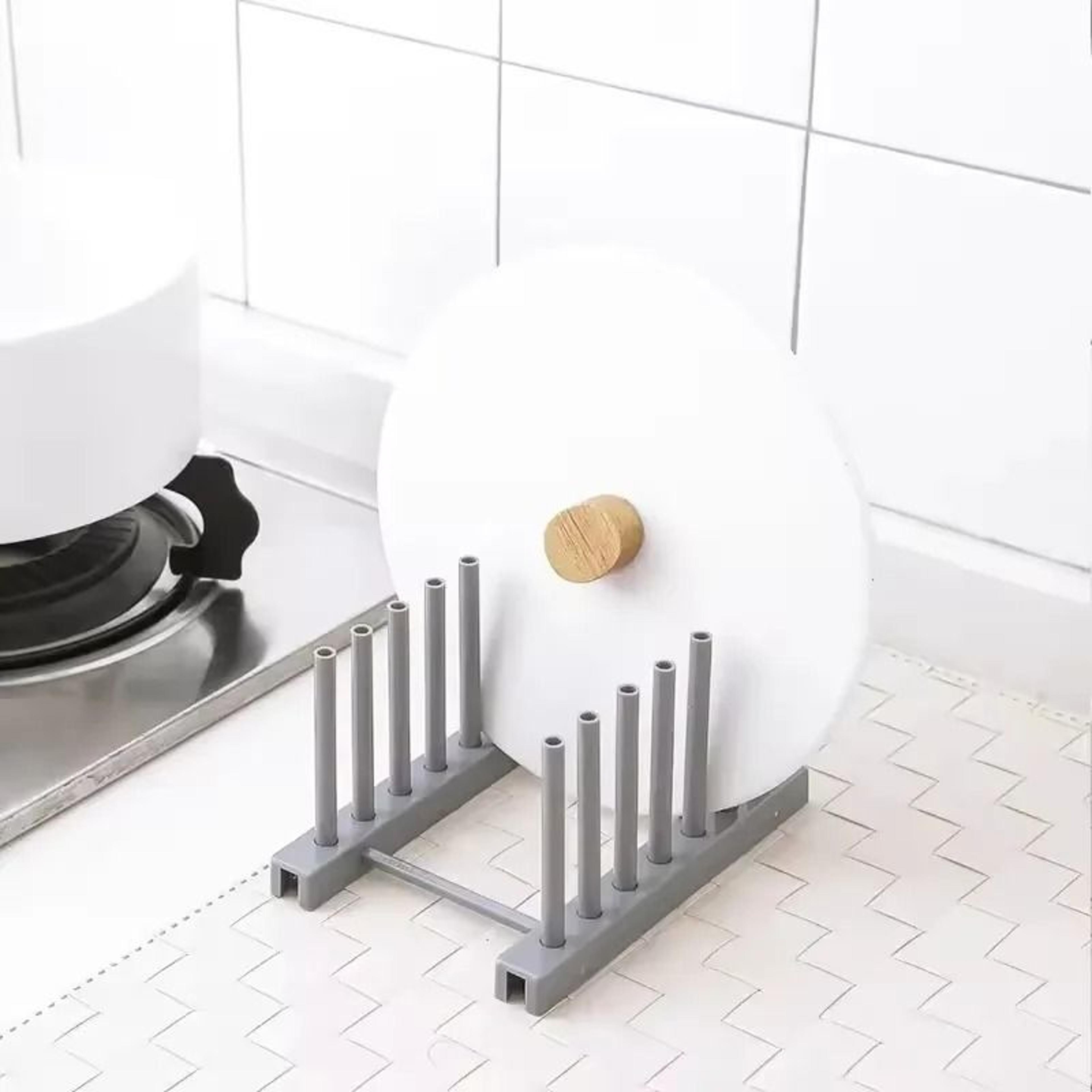 Stainless Steel Pot Lid Rack MultiUse Plate Bowl And Dish Kitchen Organizer 6
