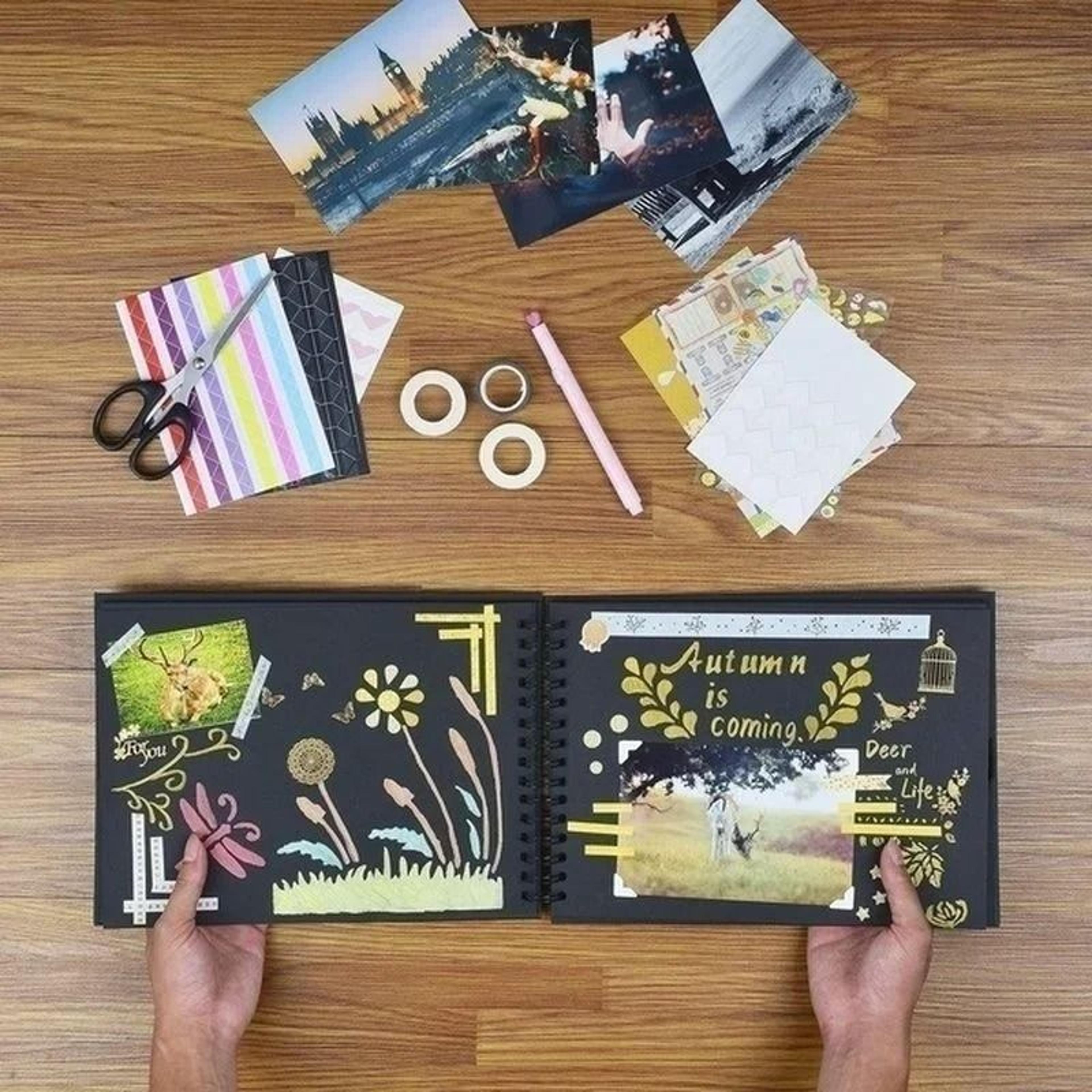 DIY Scrapbook Photo Album Kraft Paper Memory Book For Weddings And Anniversaries 3