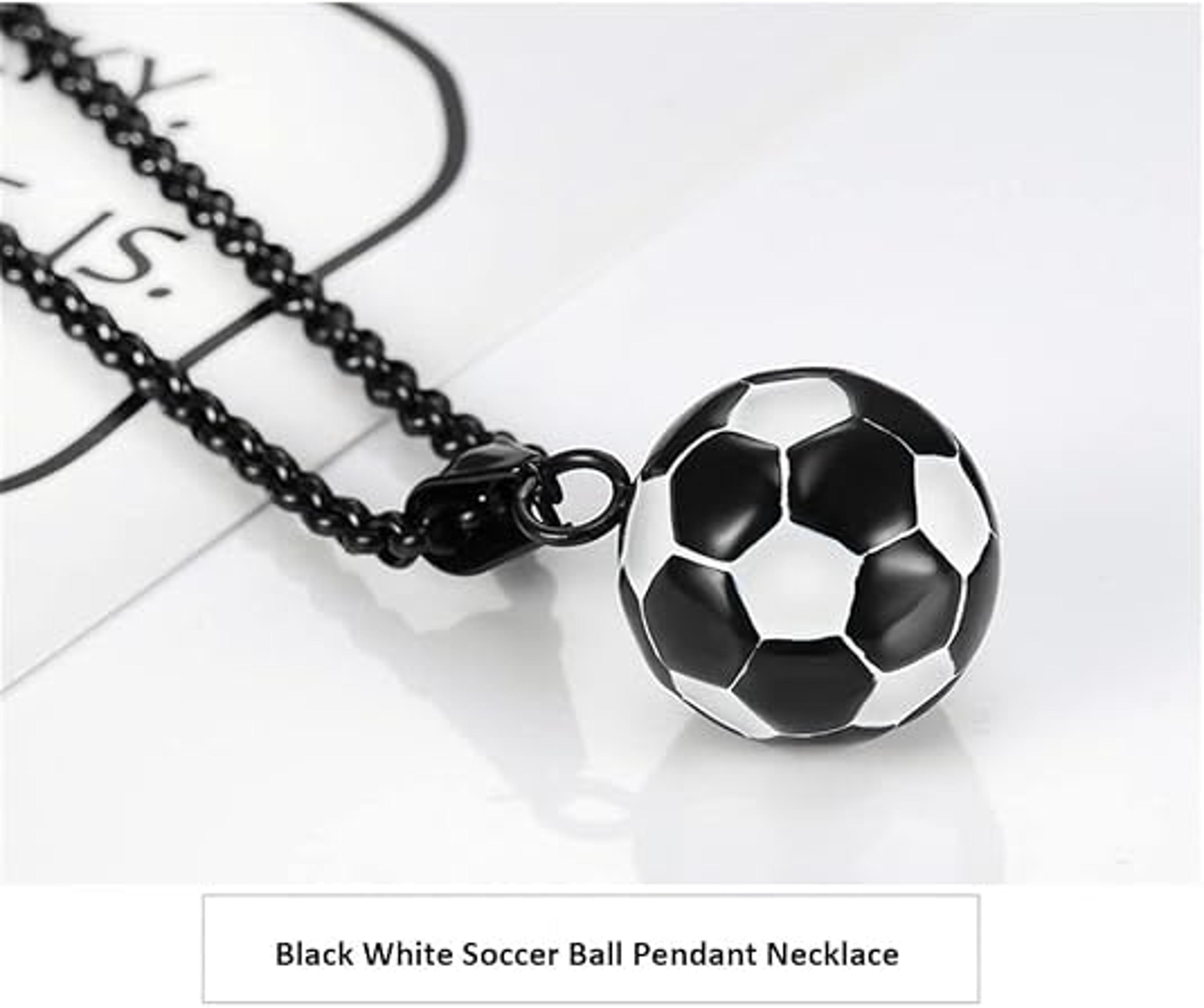 Mens Football Pendant Necklace Titanium Steel Sports Jewelry For Fans And Players 2