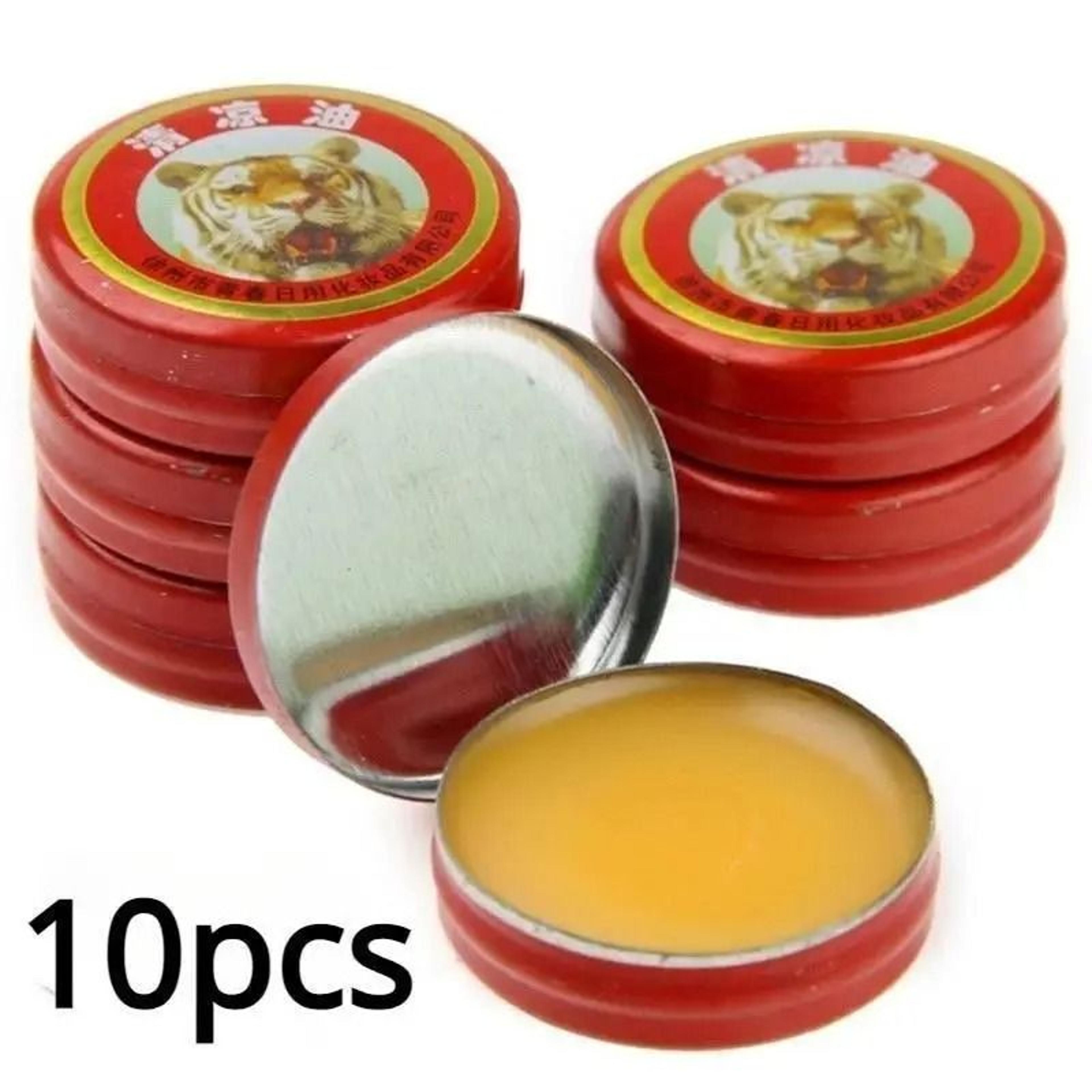 Tiger Pattern Cooling Balm Portable Menthol Topical Balm 5 Or 10 Piece Set 2