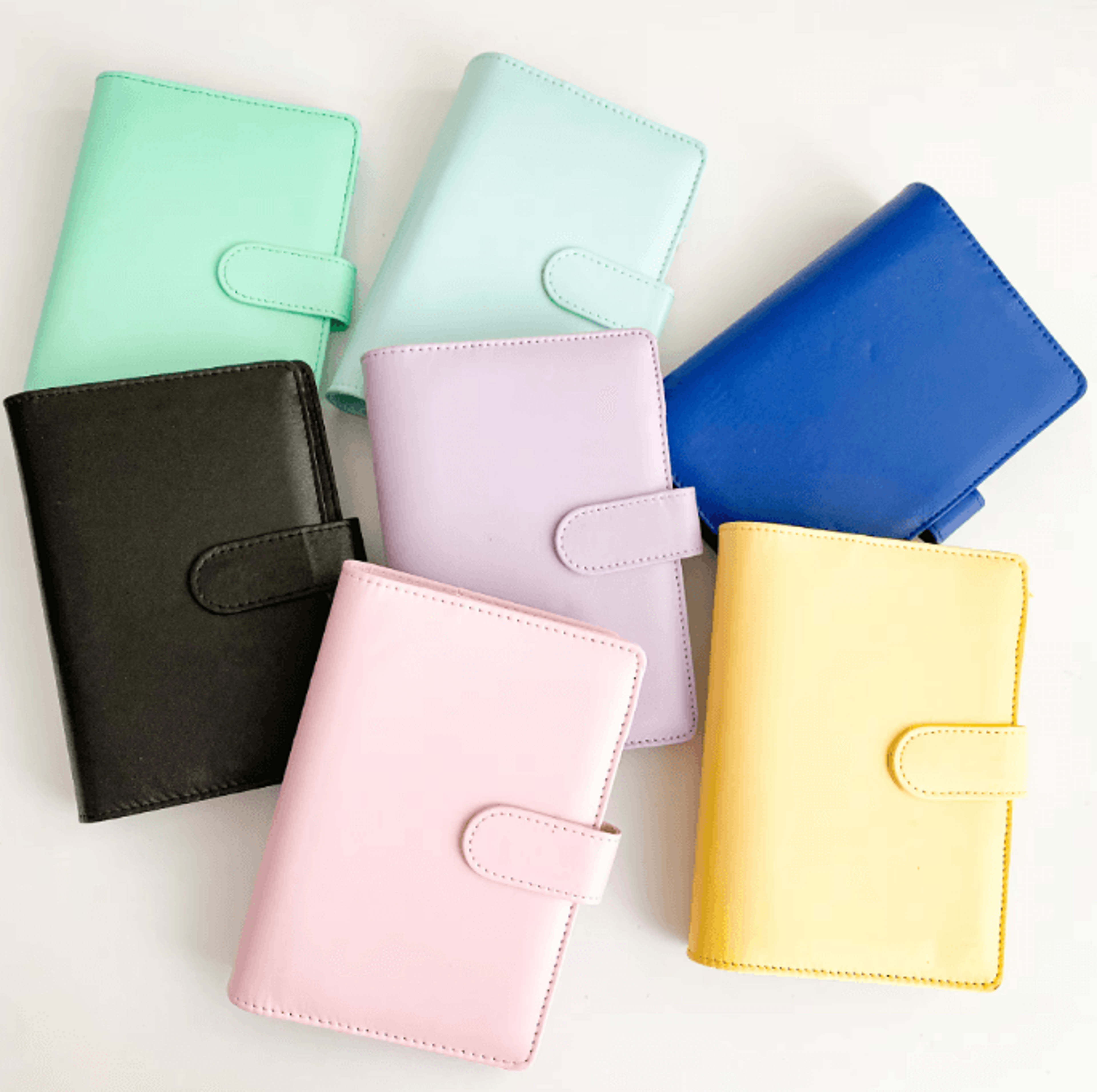 A5 A6 Refillable Leather Binder Notebook Macaron Loose Leaf Planner For Work And Study 3
