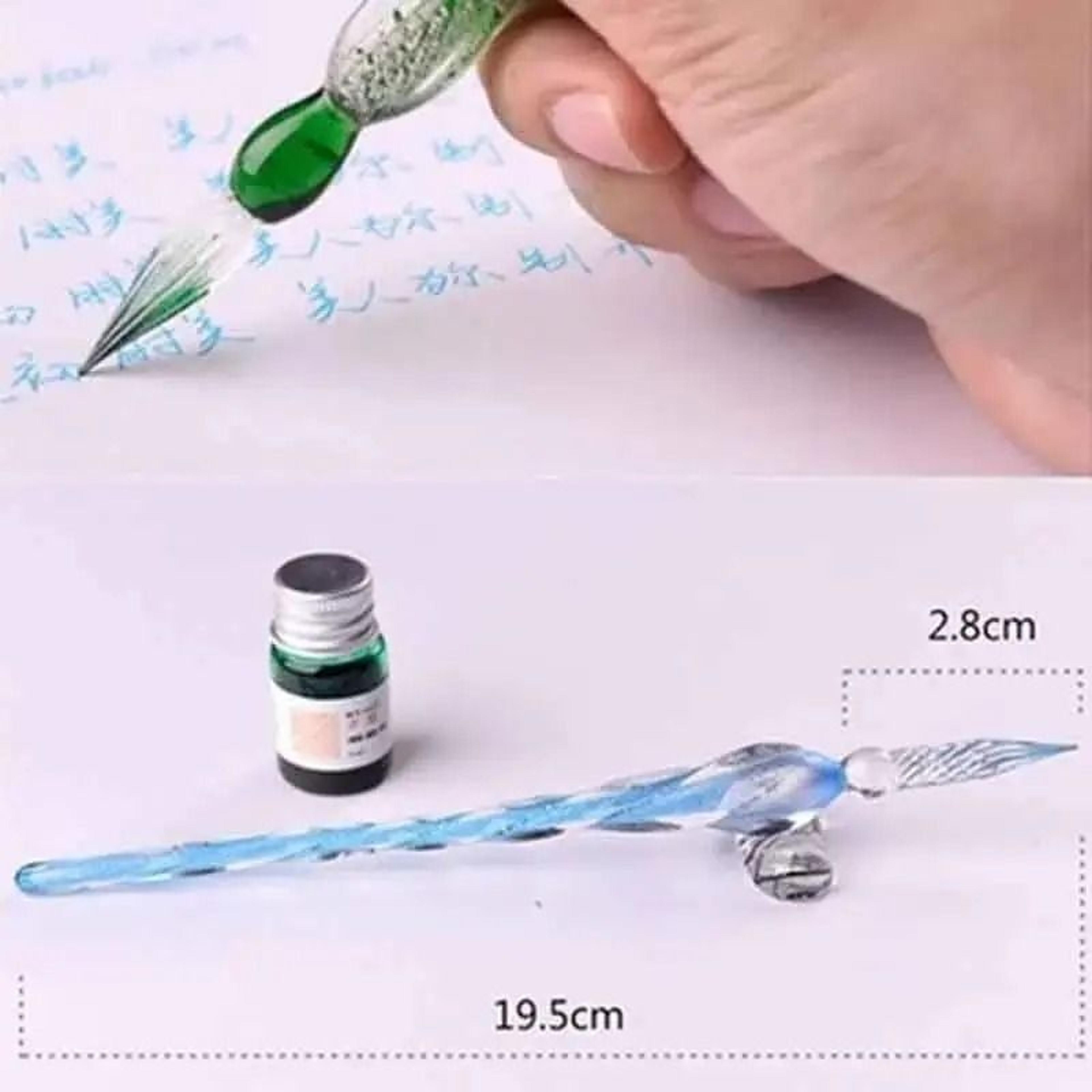 Crystal Glass Dip Pen Gift Set Colored Ink Calligraphy And Signature Writing Pen 3