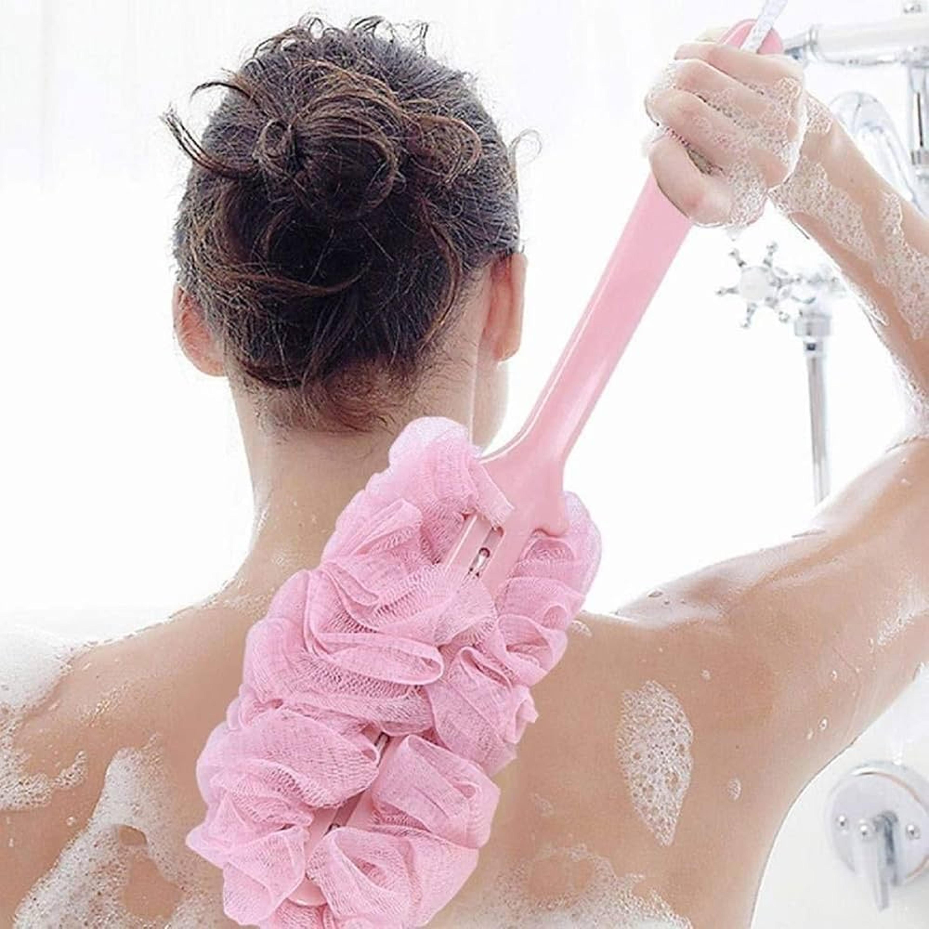 Long Handle Bath Pouf Soft Mesh Back Scrubber For Shower And Body Cleansing 3