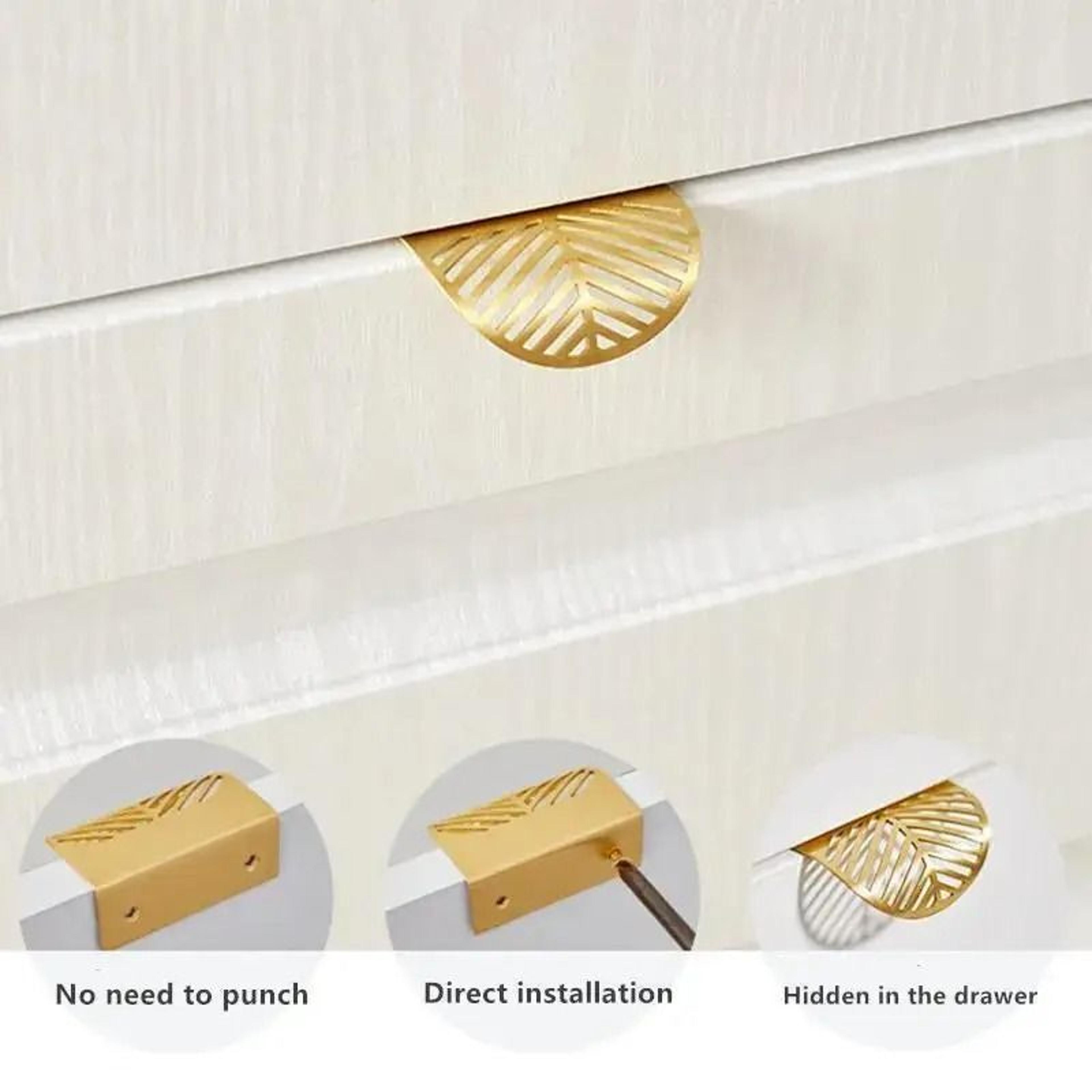 Leaf Shaped Brass Drawer Handle Decorative Cabinet Knob For Wardrobes And Furniture 3