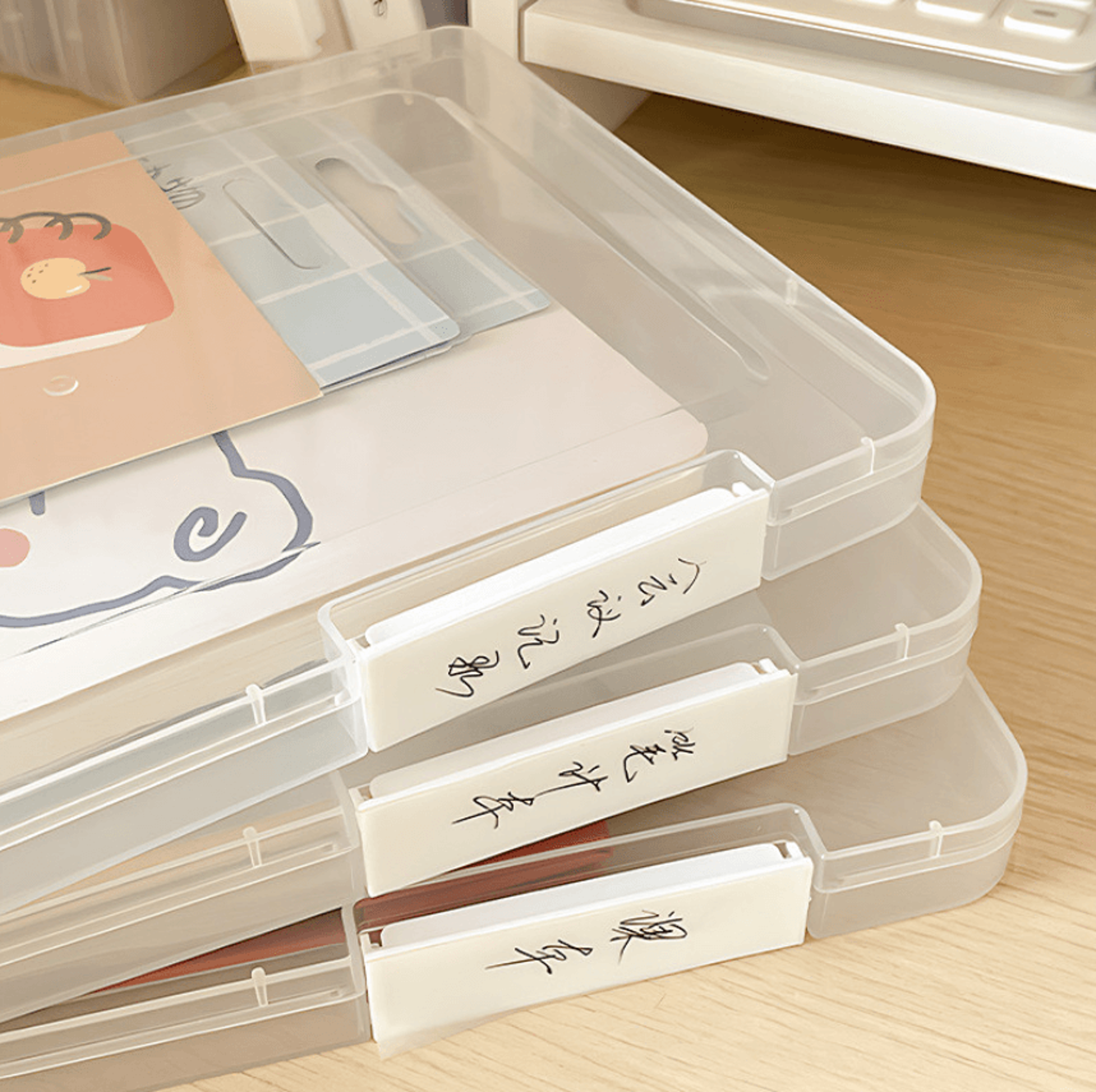 A4 Transparent File Storage Box DoubleBuckle Document Organizer For Certificates And Papers 3