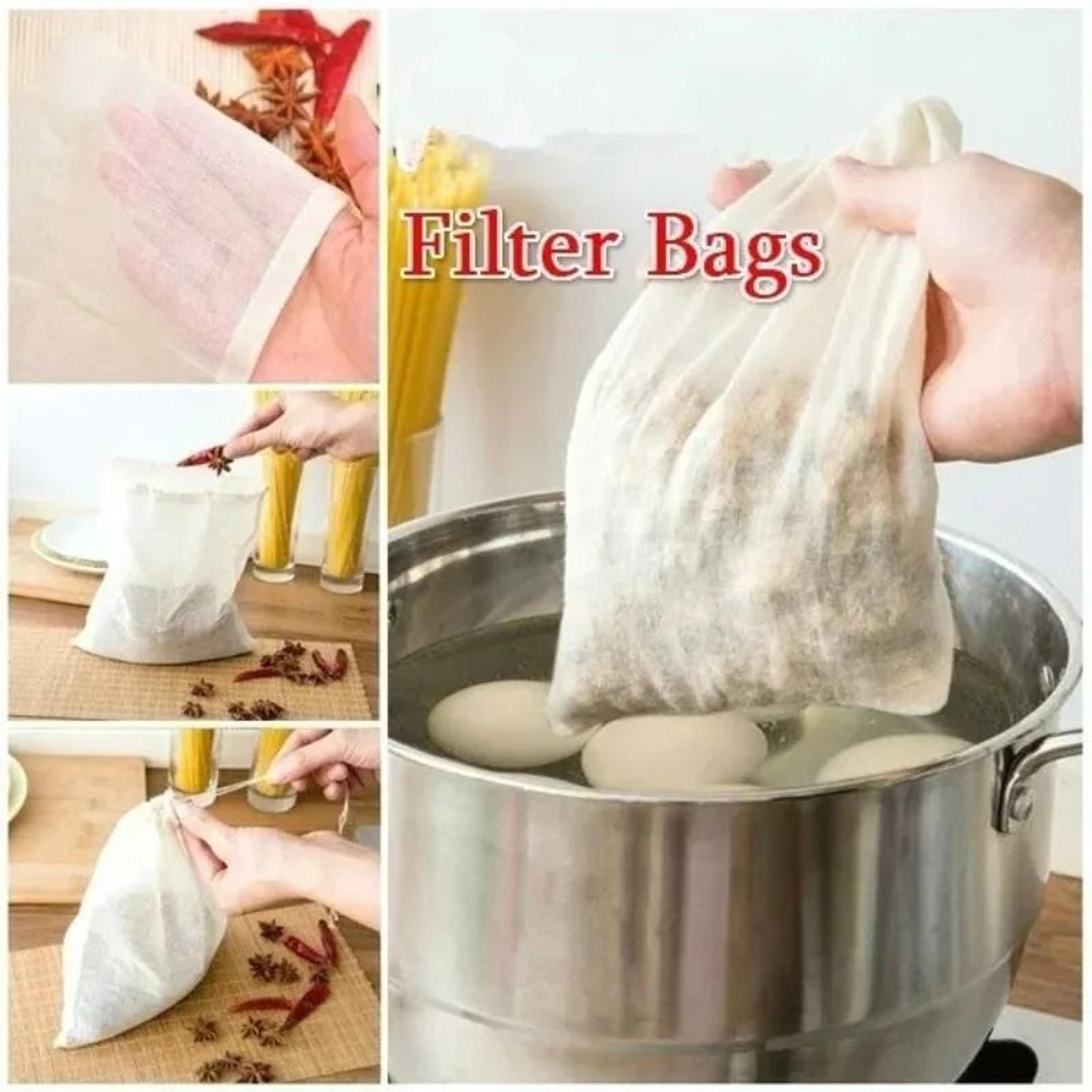 Drawstring Soup Filter Bag Reusable Mesh Strainer For Herbs Spices And Cooking 1