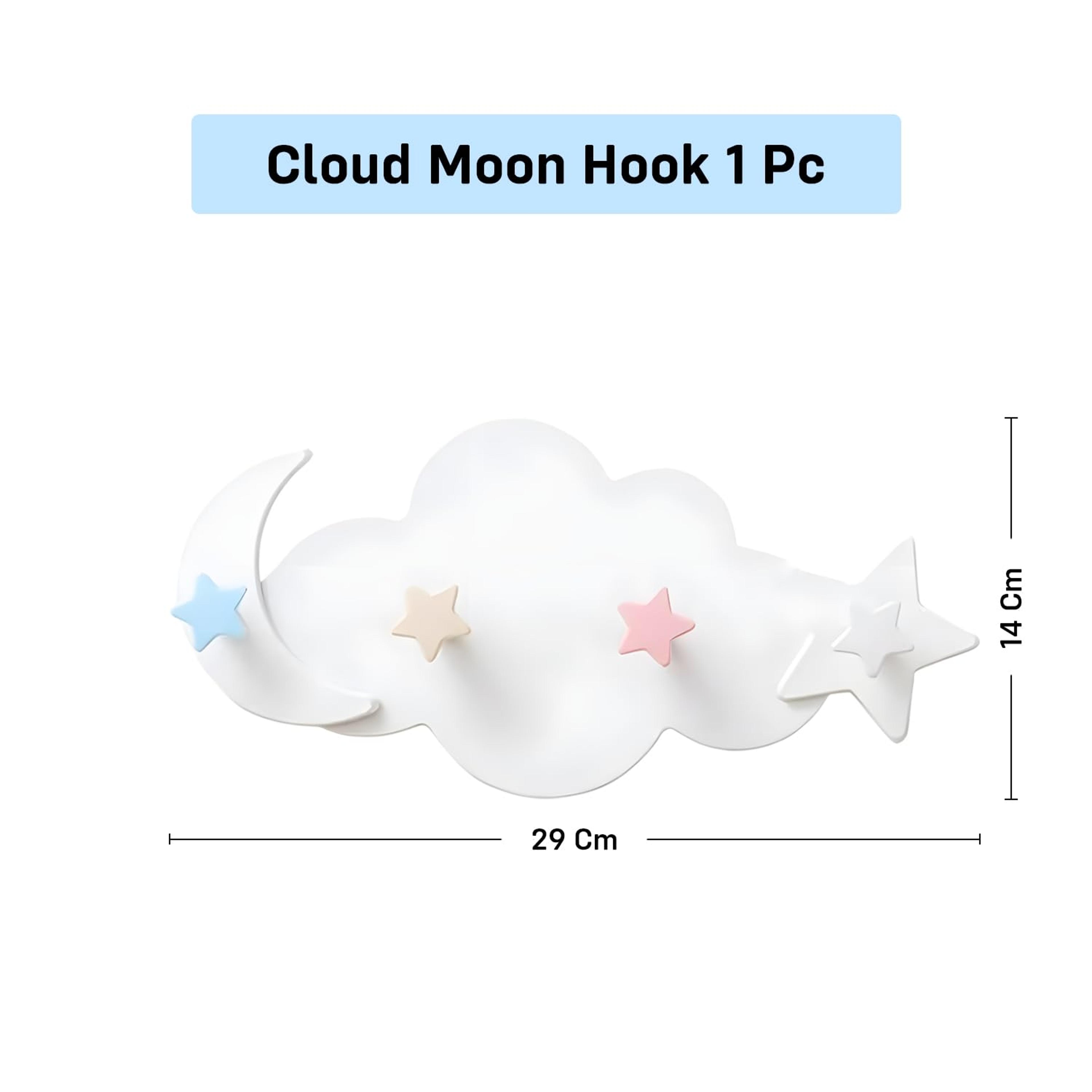 Cloud Moon Wall Hook Rack NoDrill Key Towel And Bag Organizer 1