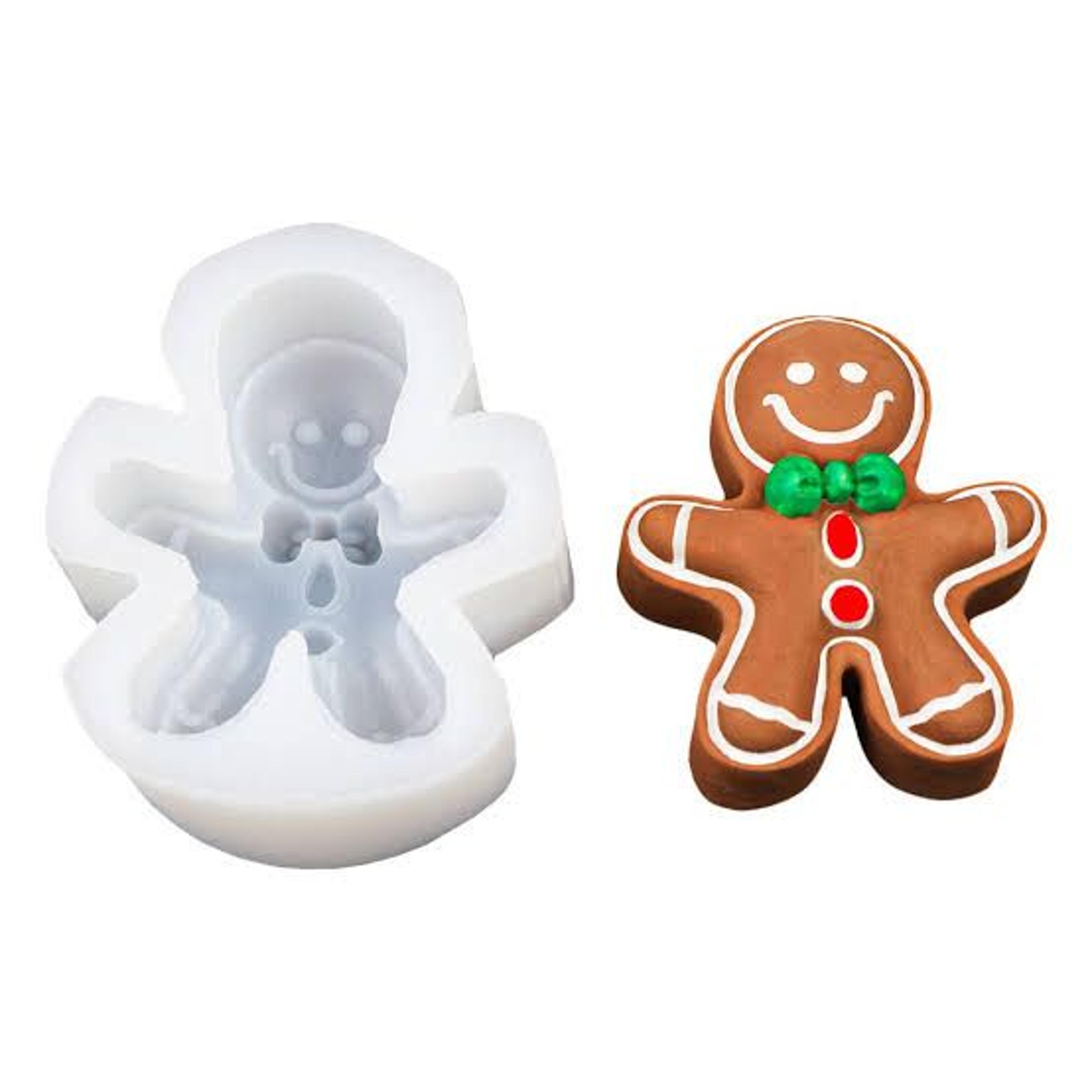 Gingerbread Man Silicone Mold Christmas Candle Soap And Resin Craft Mold 0