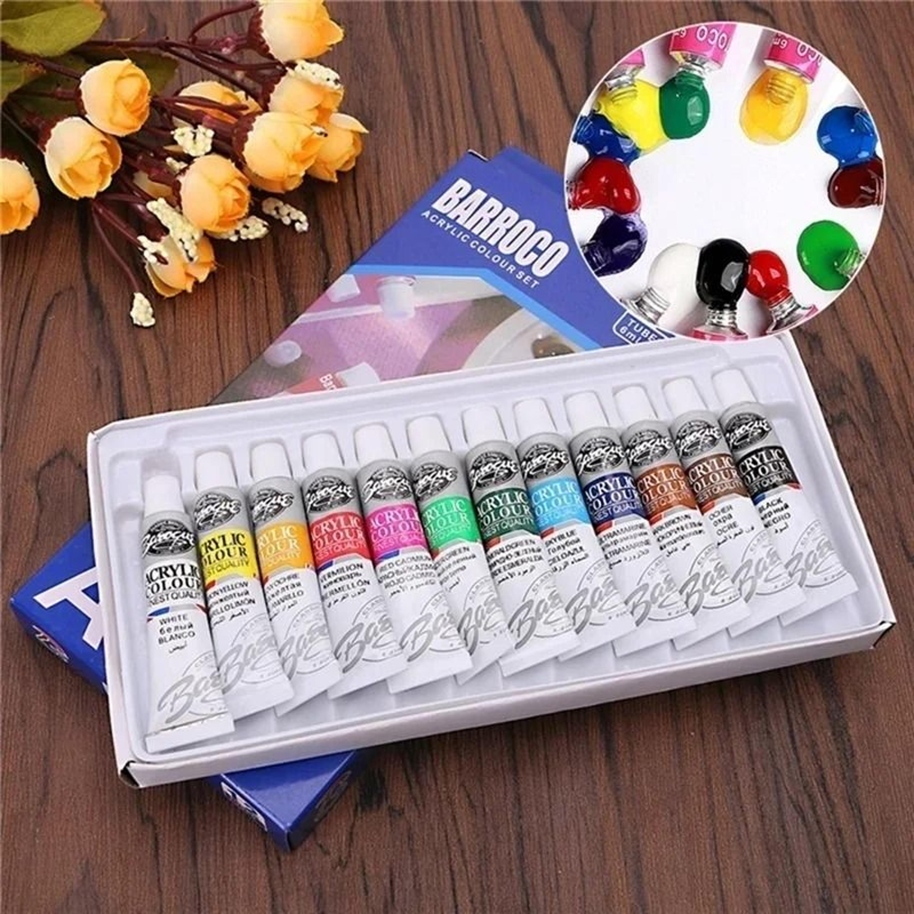 12Color Acrylic Paint Set MultiSurface Pigments For Ceramic Stone Wall And DIY Crafts 1