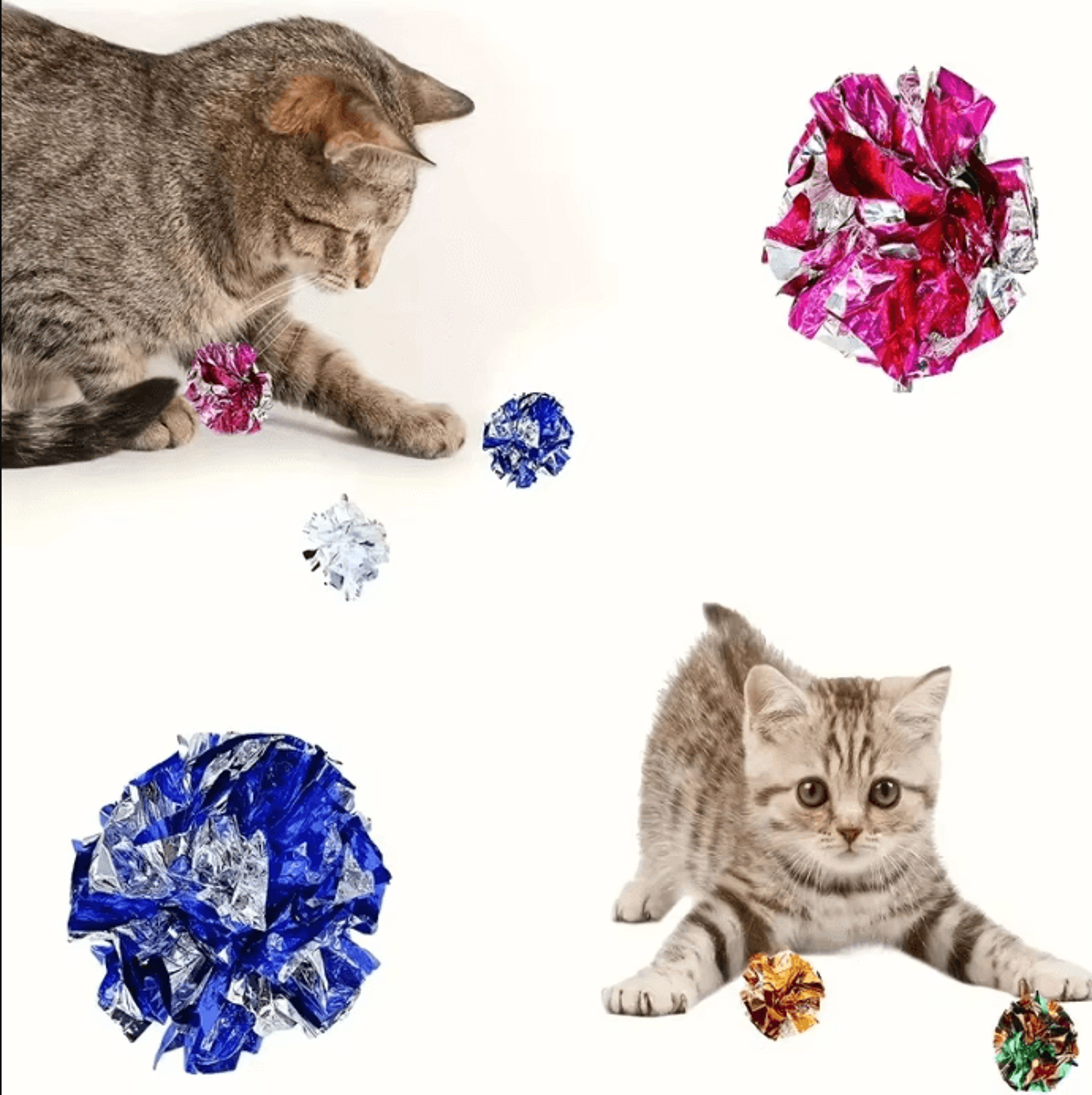 6Piece Mylar Crinkle Cat Toy Balls Lightweight Crackle Toys For Kittens And Cats 3