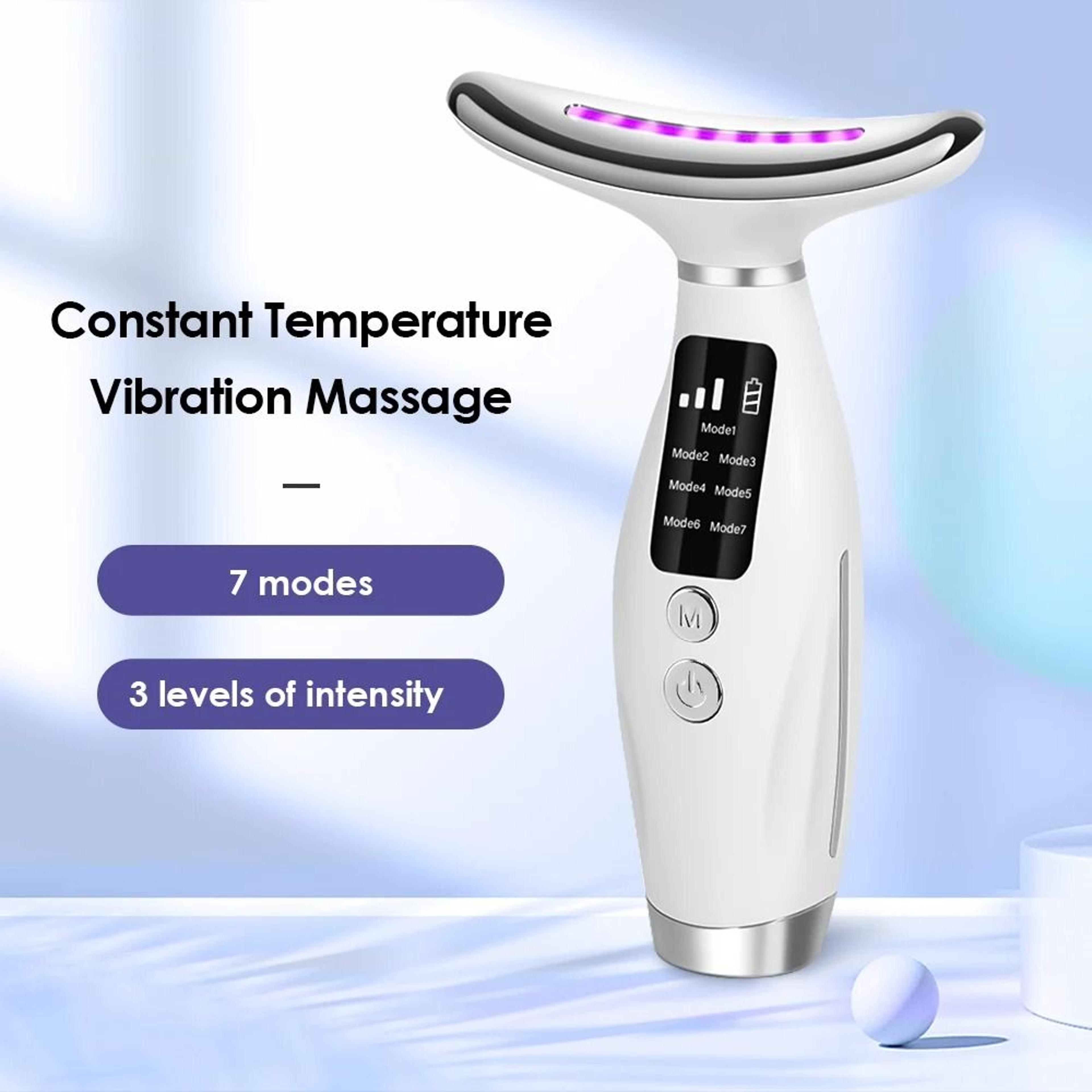 7Color LED Face And Neck Massager With Heat And Vibration 5