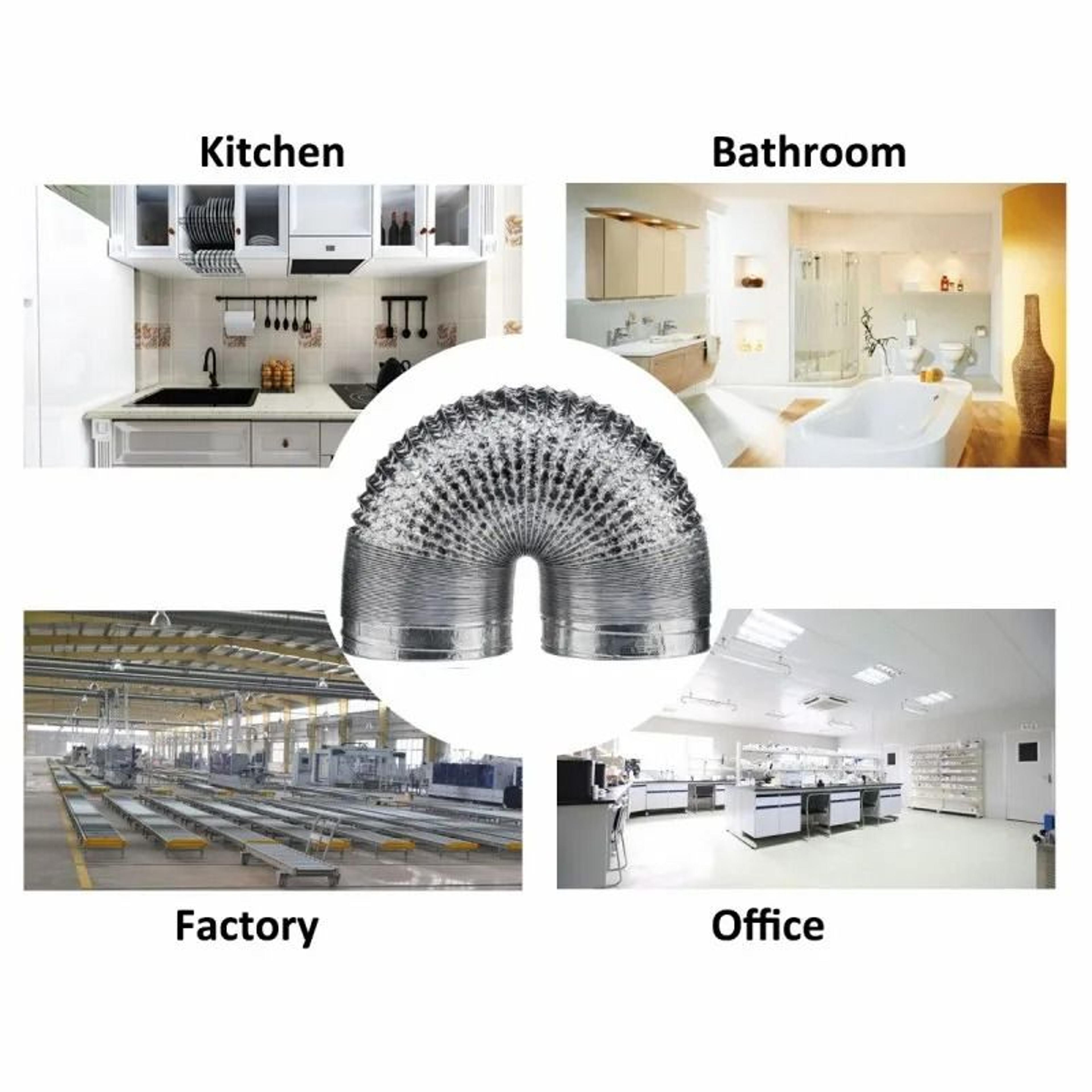 Flexible Aluminum Foil Ventilation Duct Hose 80 To 200mm 8