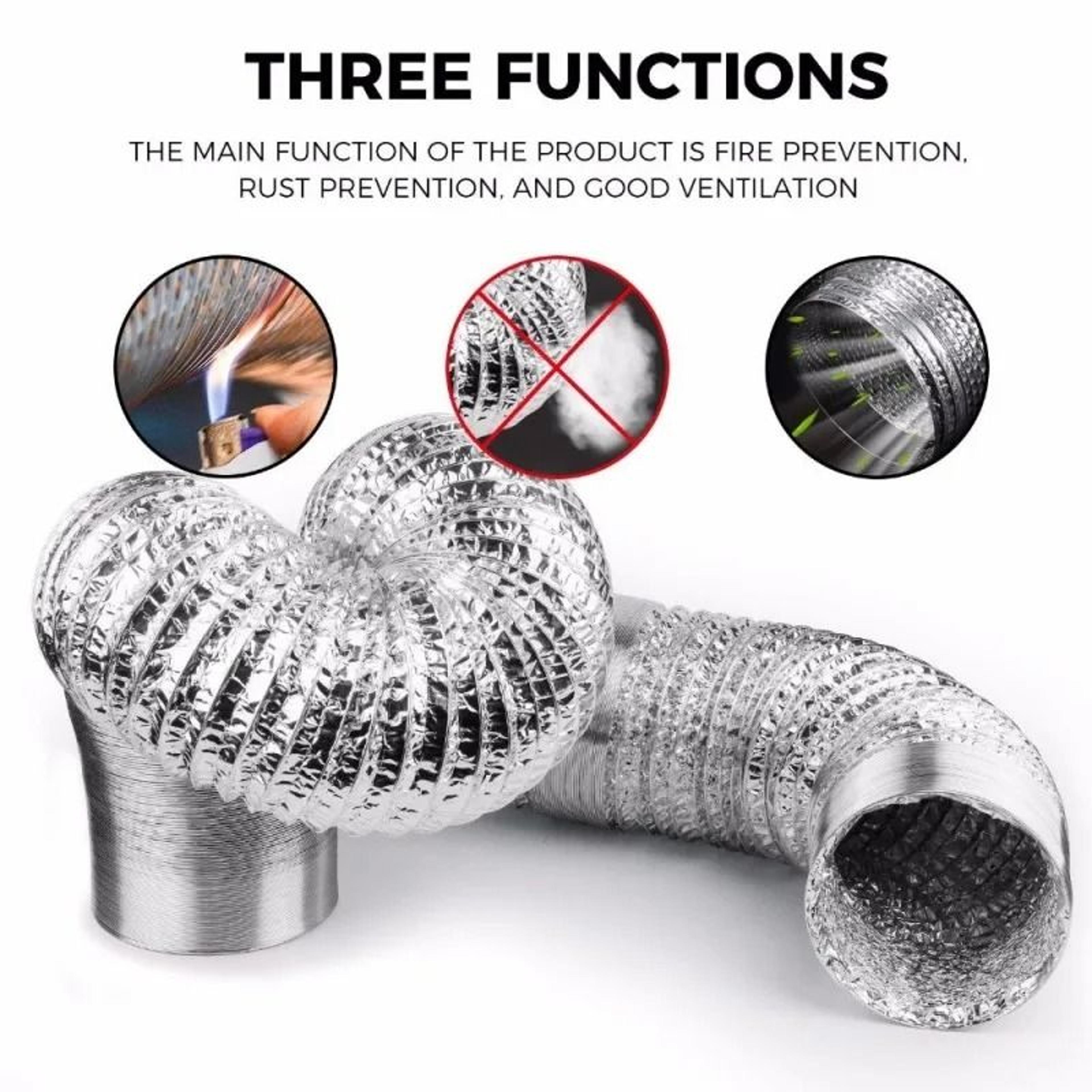 Flexible Aluminum Foil Ventilation Duct Hose 80 To 200mm 7