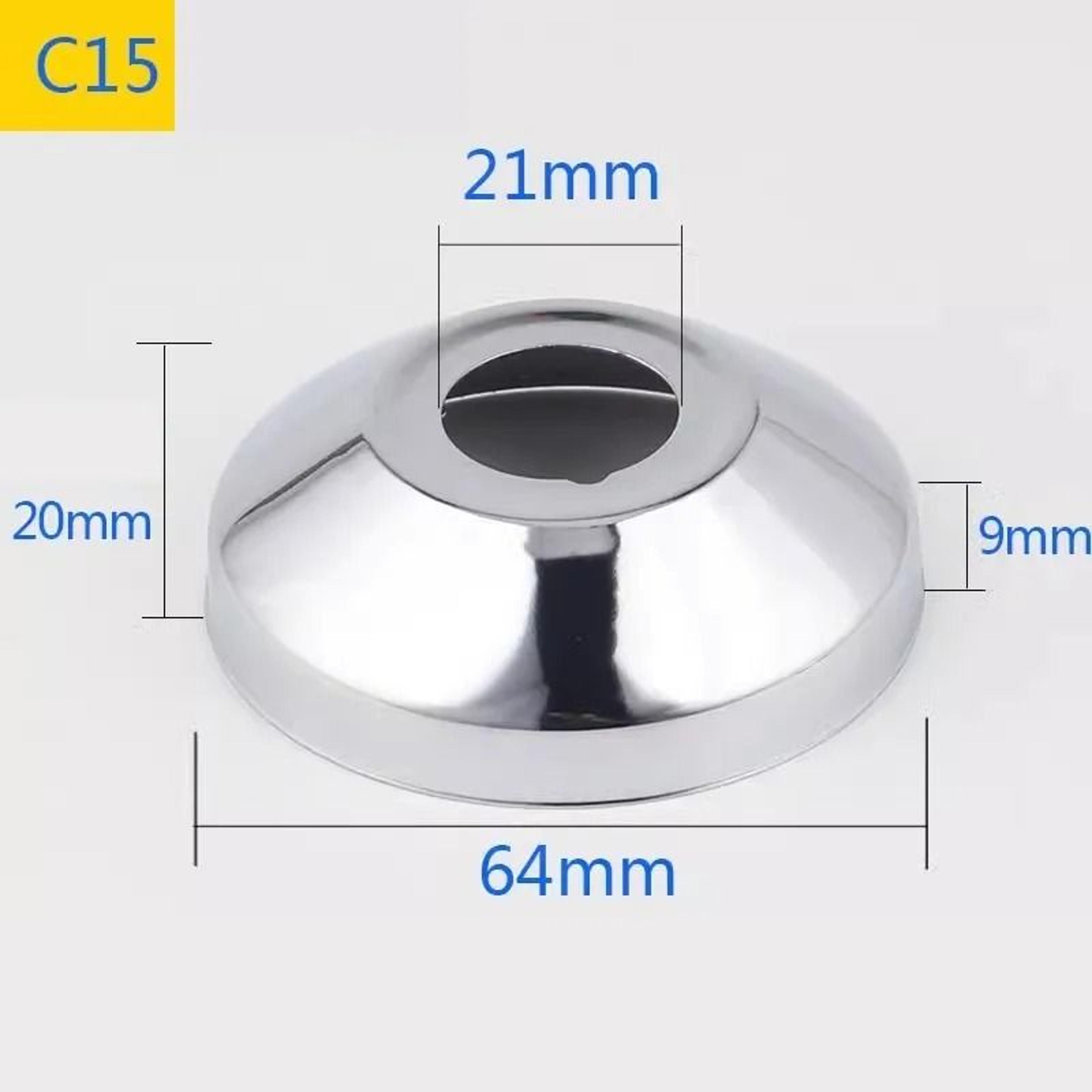 2PC Stainless Steel Faucet Decorative Cover Water Pipe Wall Cover 12