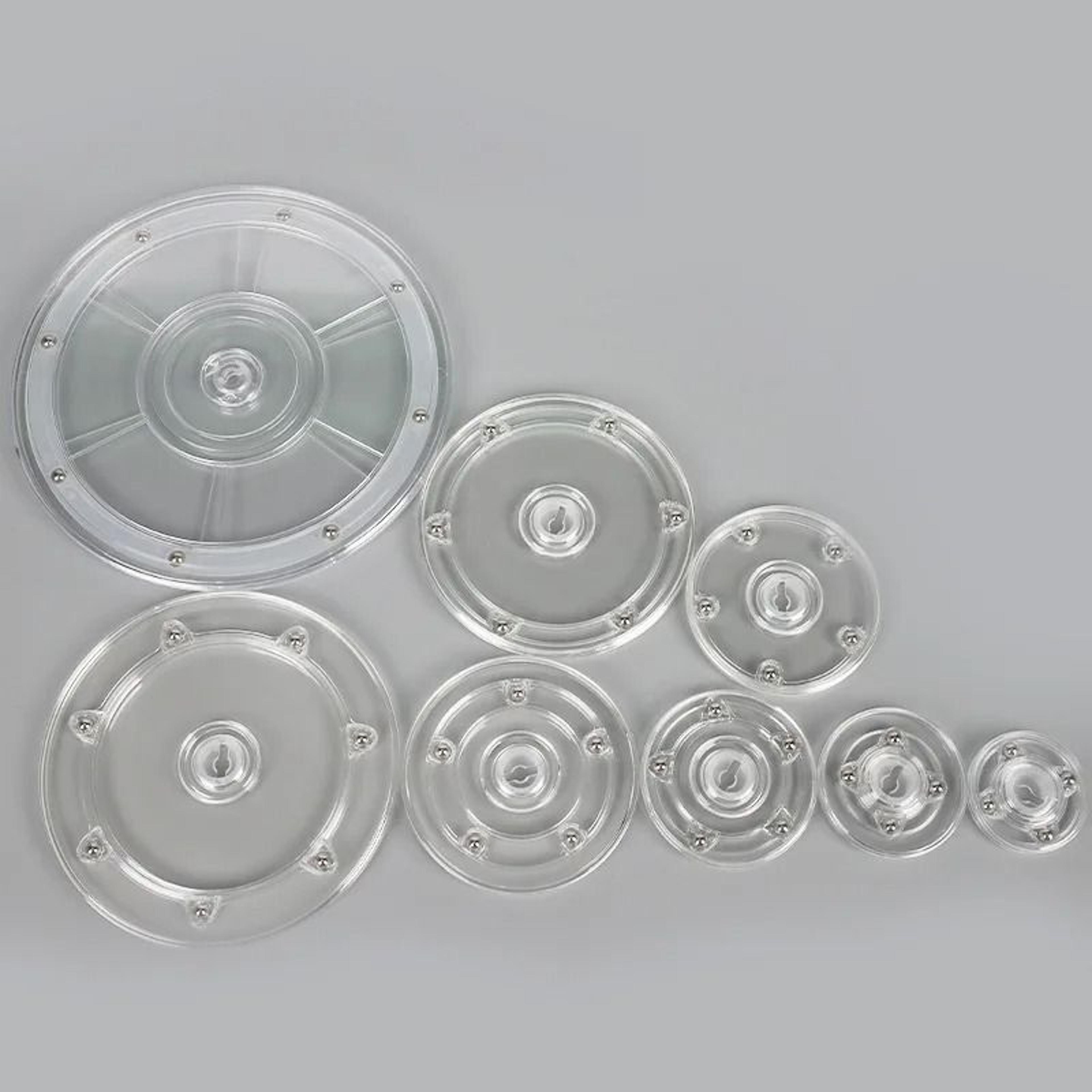 360 Rotating Acrylic Display Stand Clear Turntable Base 0