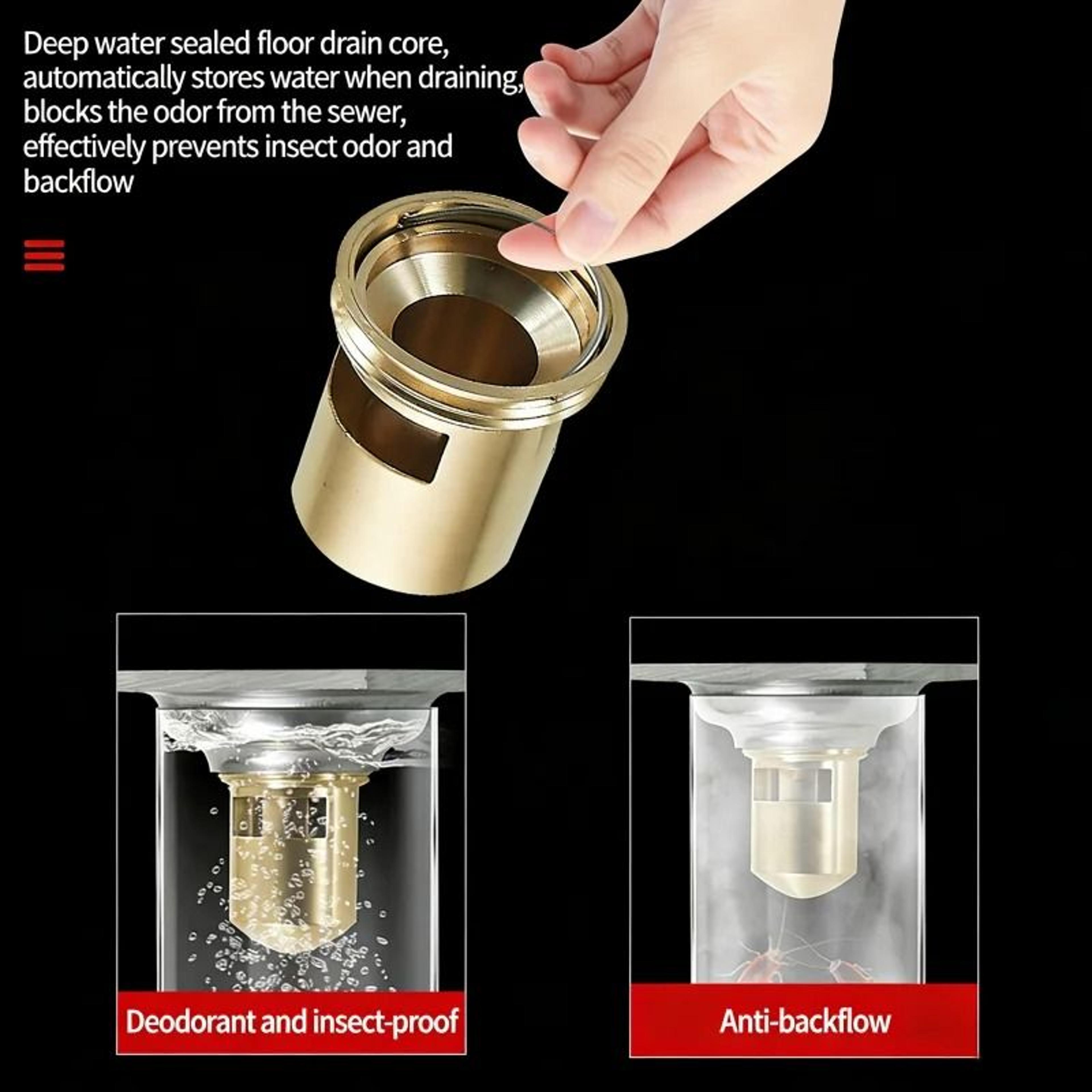 Brass AntiOdor Floor Drain Core With Strainer 7