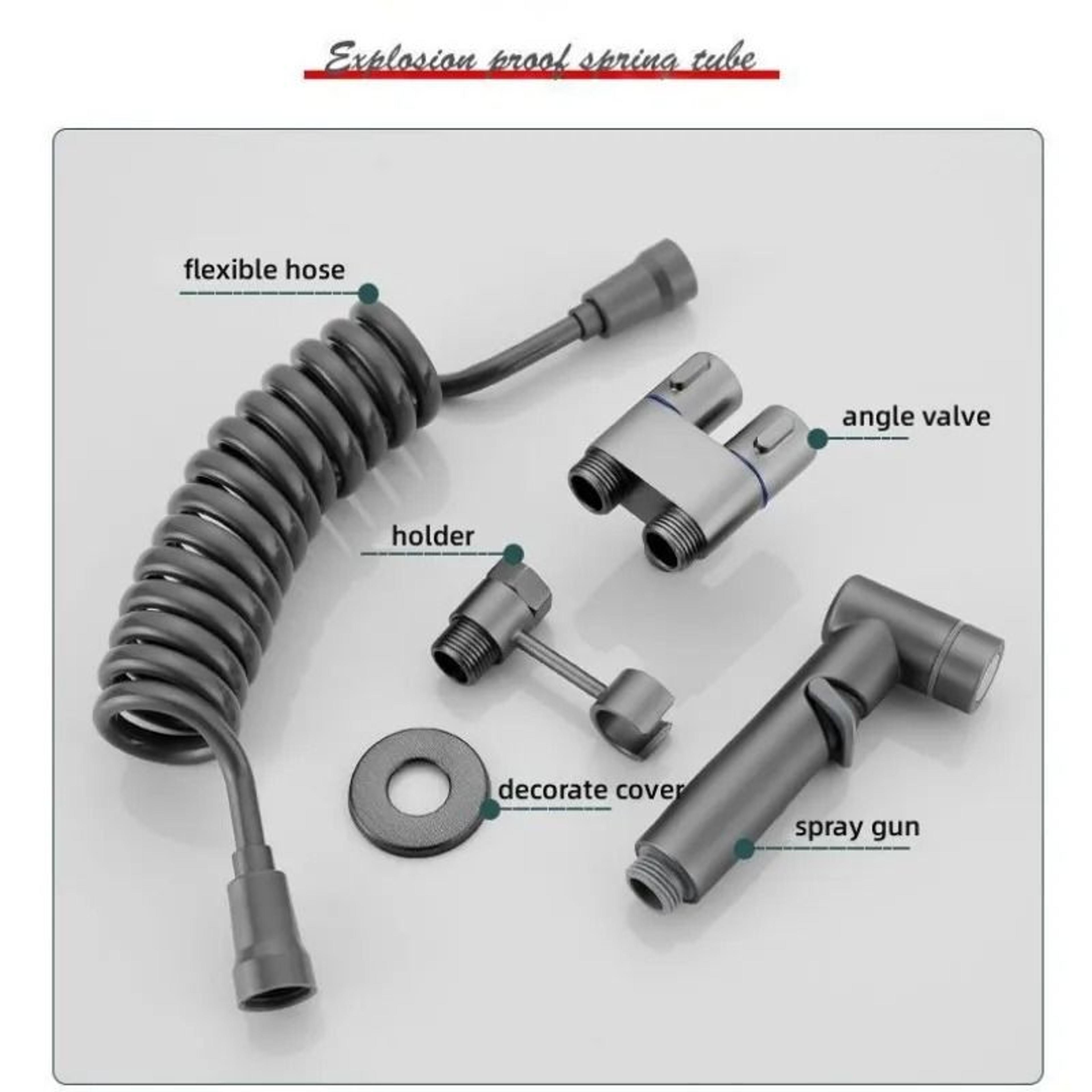 Handheld Bidet Sprayer Set With Dual Outlet Angle Valve 9