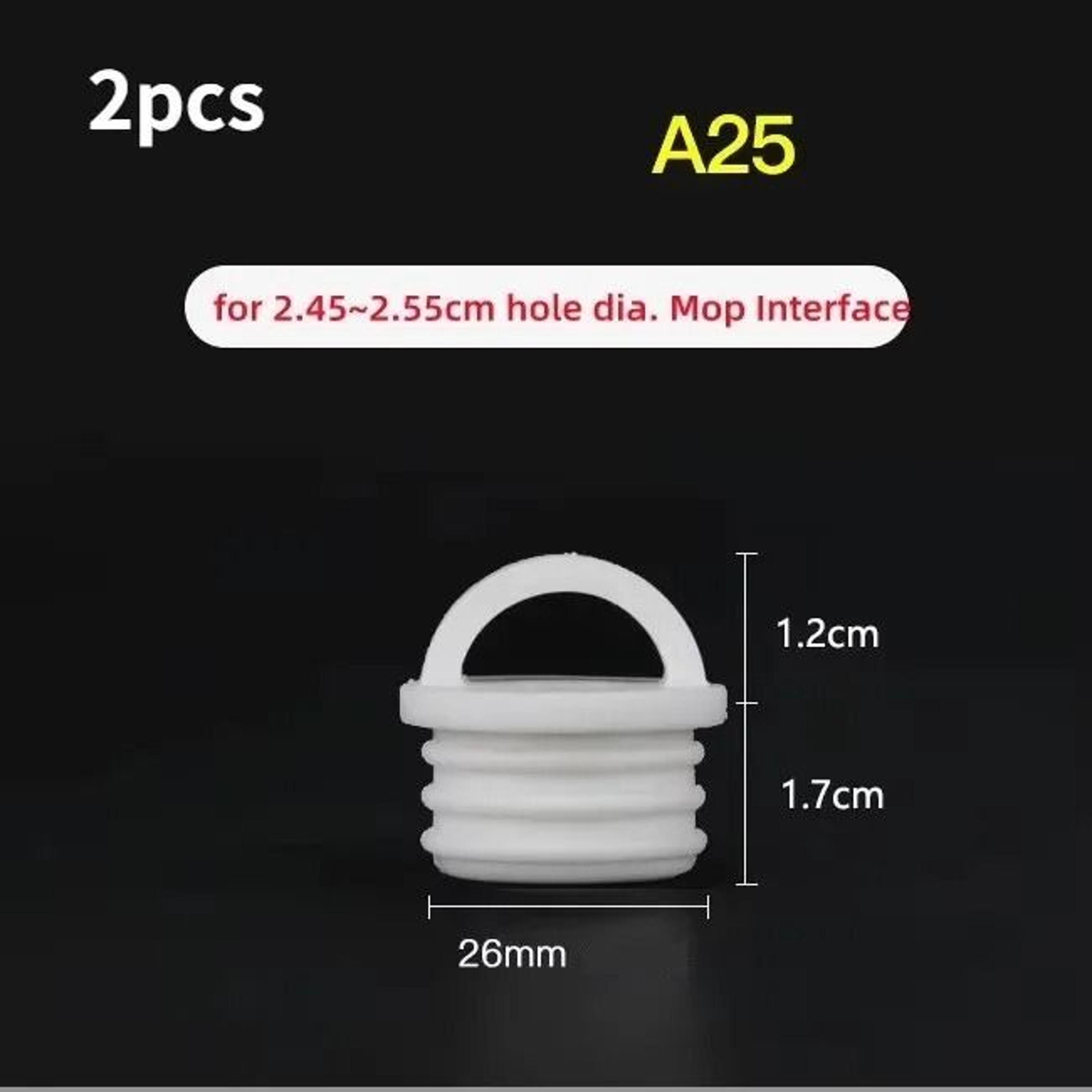 2Piece White Mop Bucket Drain Stopper With Pull Handle 7