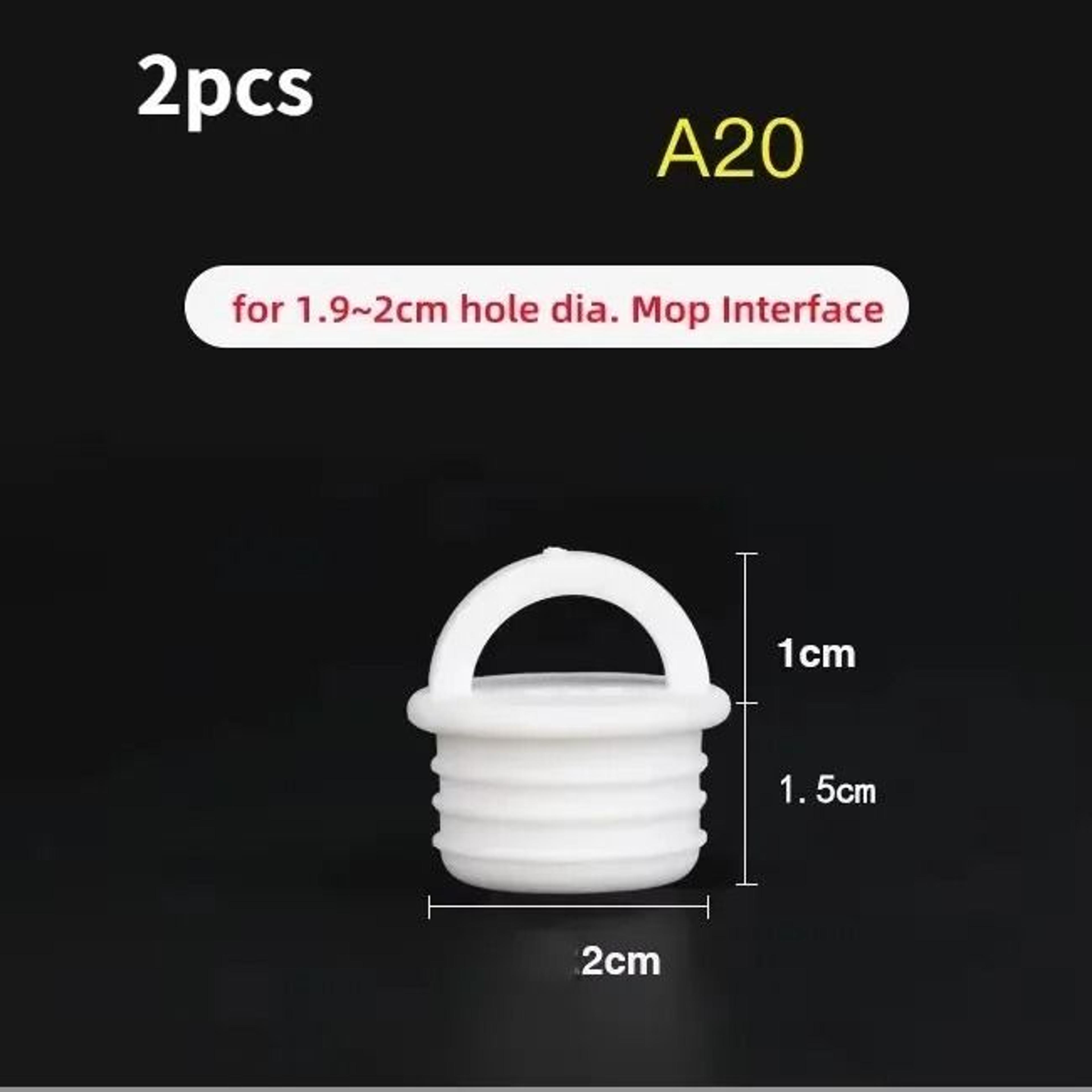 2Piece White Mop Bucket Drain Stopper With Pull Handle 2