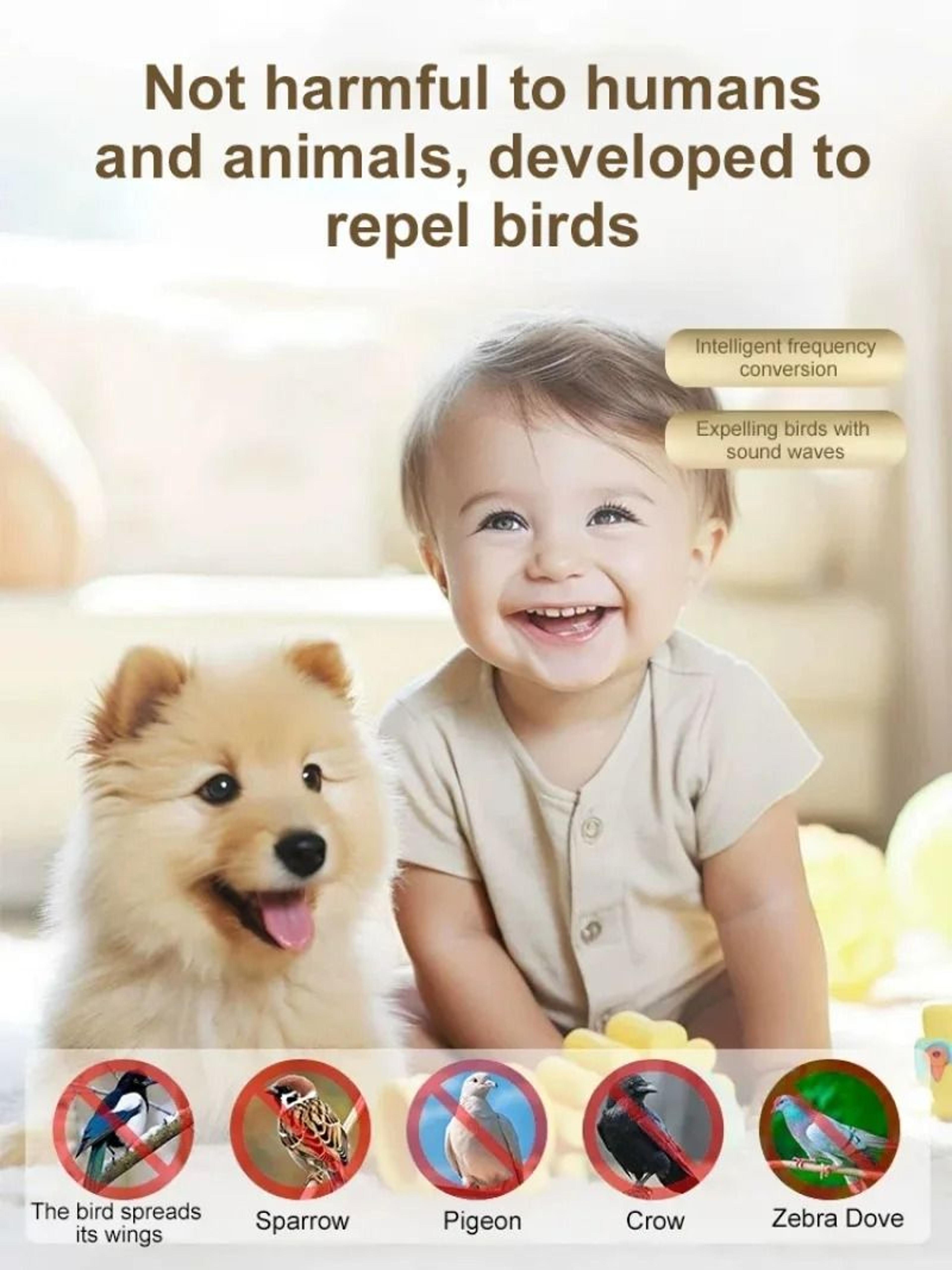 Portable 3Mode Ultrasonic Insect And Bird Repeller 9