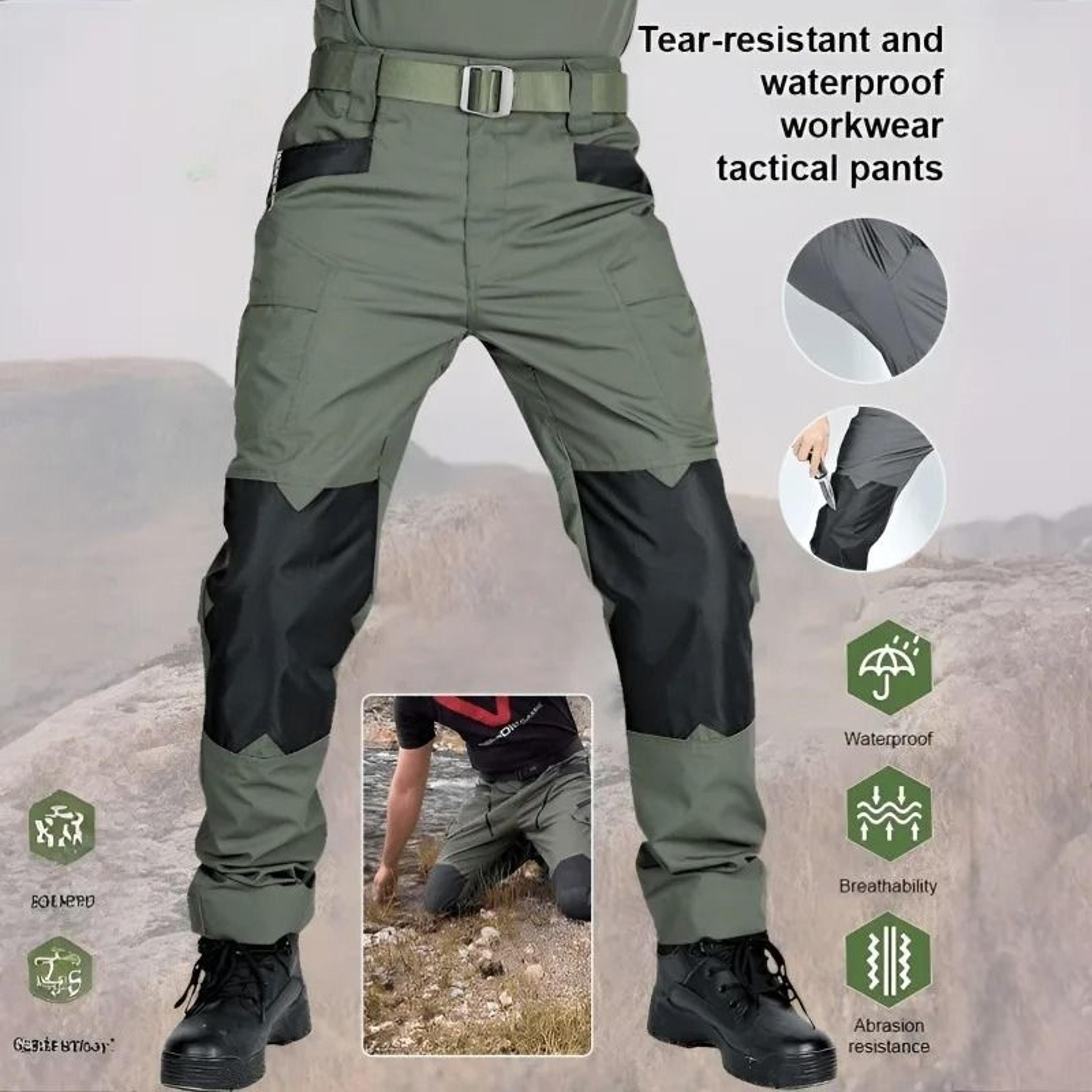 mens waterproof stretch tactical cargo pants with quick-dry multi-pocket design