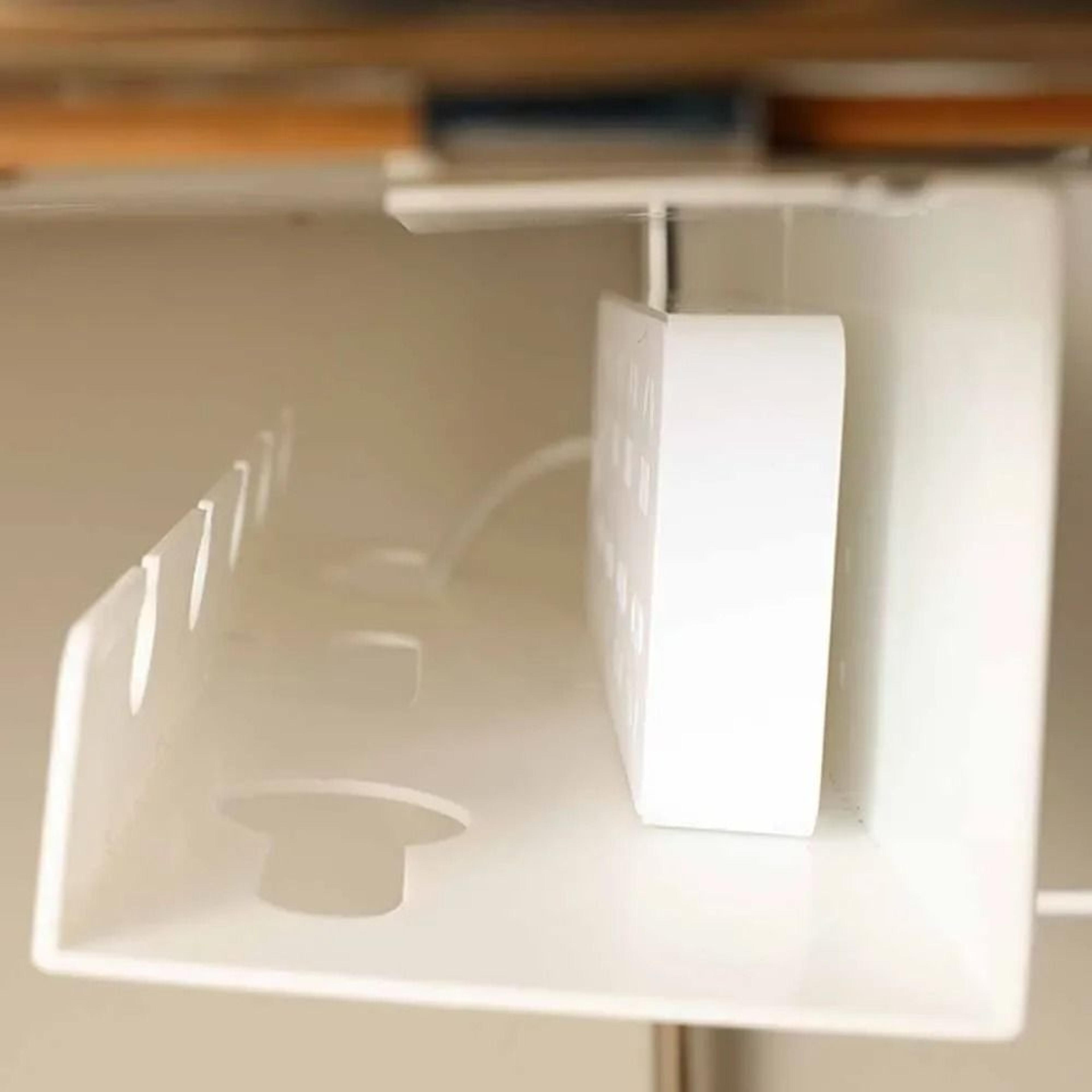 ClampOn Under Desk Cable Tray For Power Strips And Cords 6