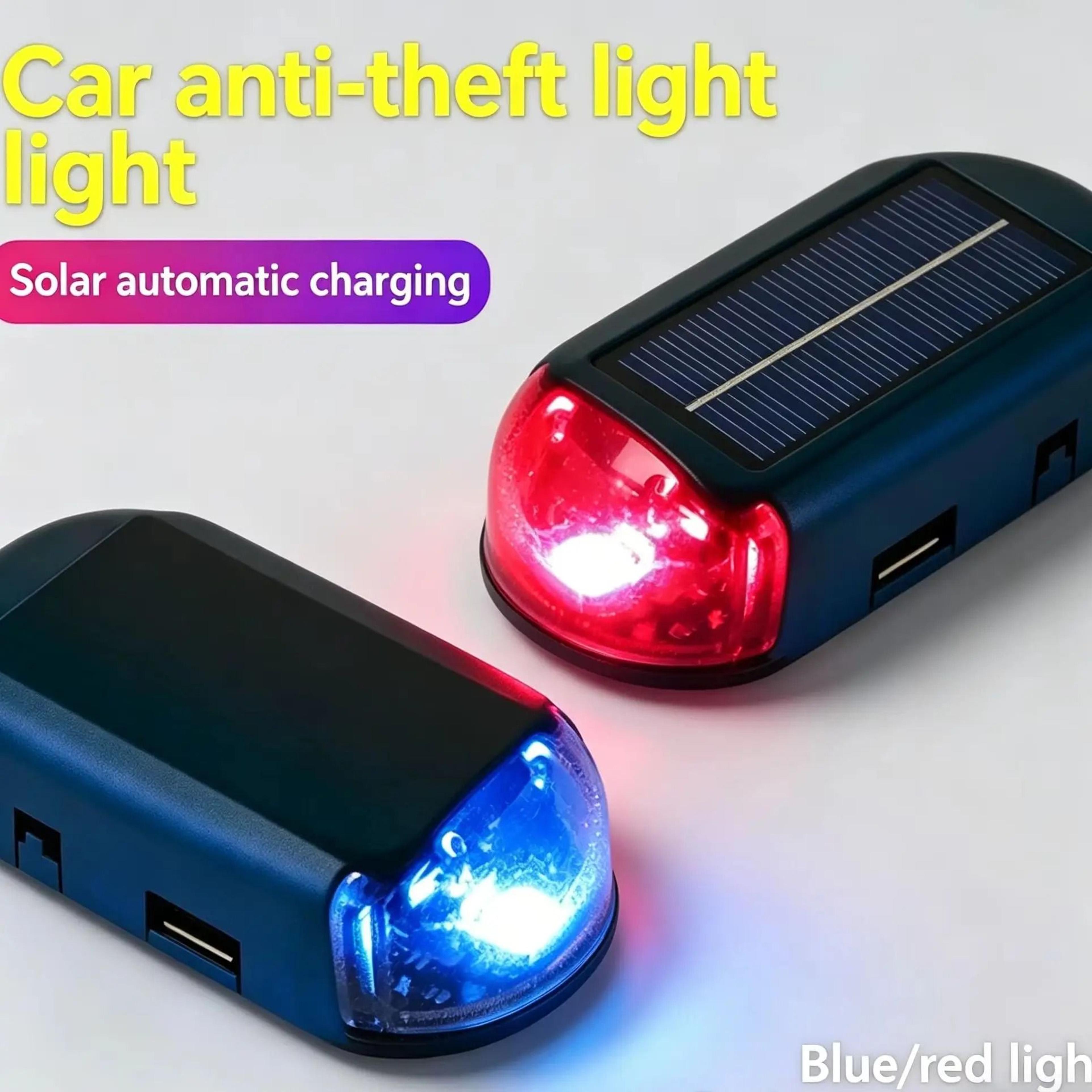 solar powered car fake alarm light with flashing security warning