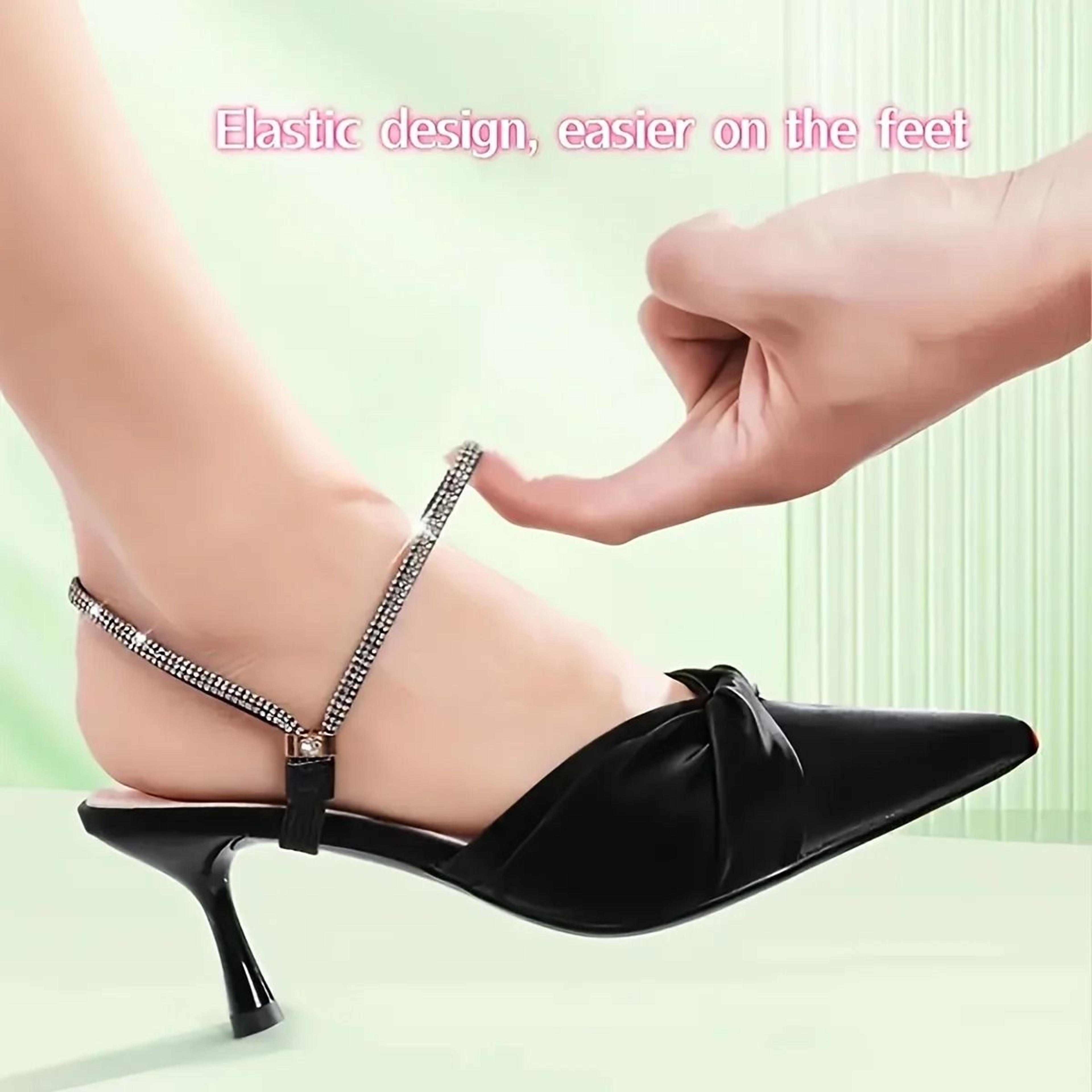 2PCS Rhinestone Elastic Heel Straps For Secure High Heel Fit 7