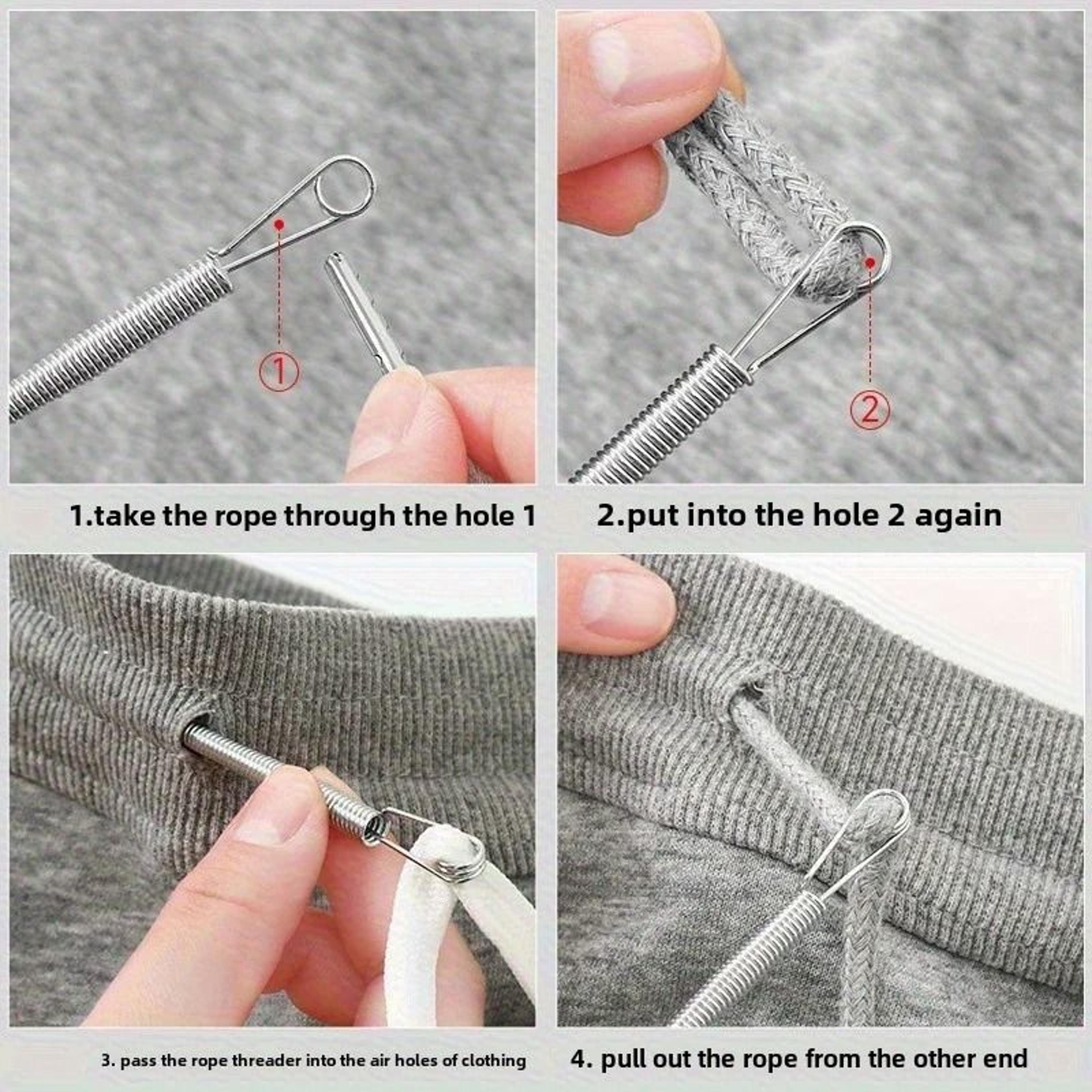 Flexible Drawstring Threading Tool For Waistbands Elastic Cords And Sewing 3