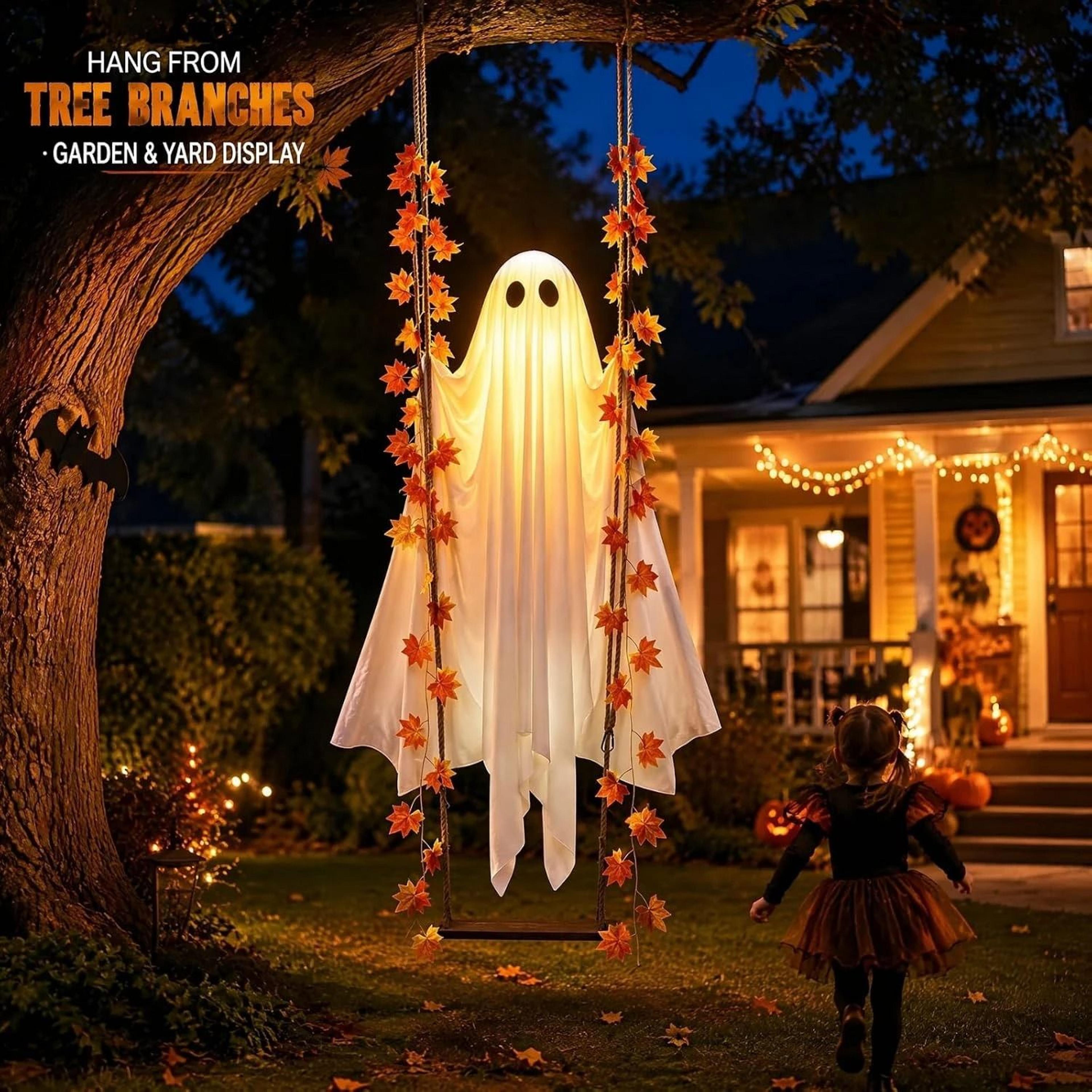 LED Hanging Swing Ghost With Remote Control For Halloween Yard Decor 3