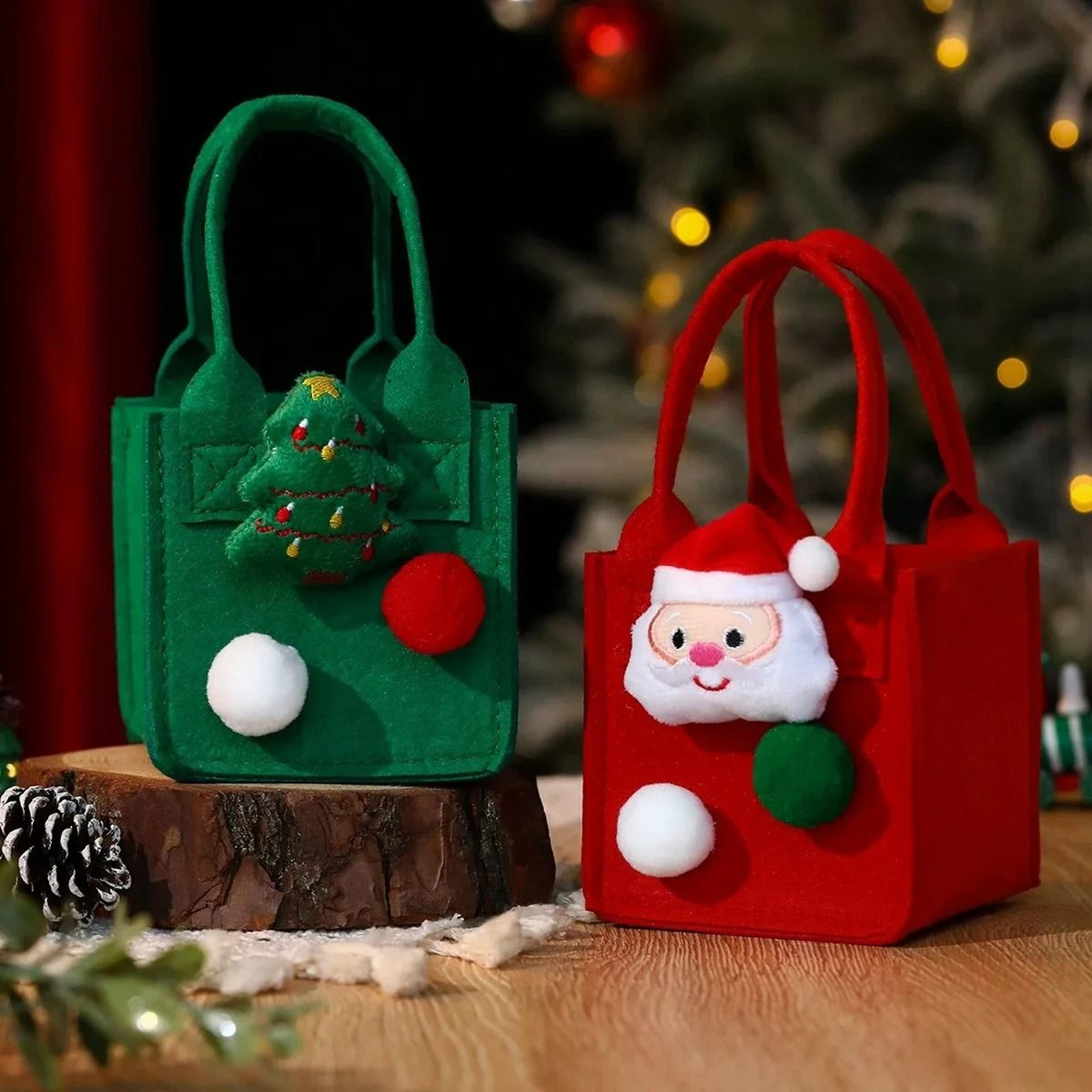 Felt Christmas Gift Bag With Tree Design For Candy And Presents 4
