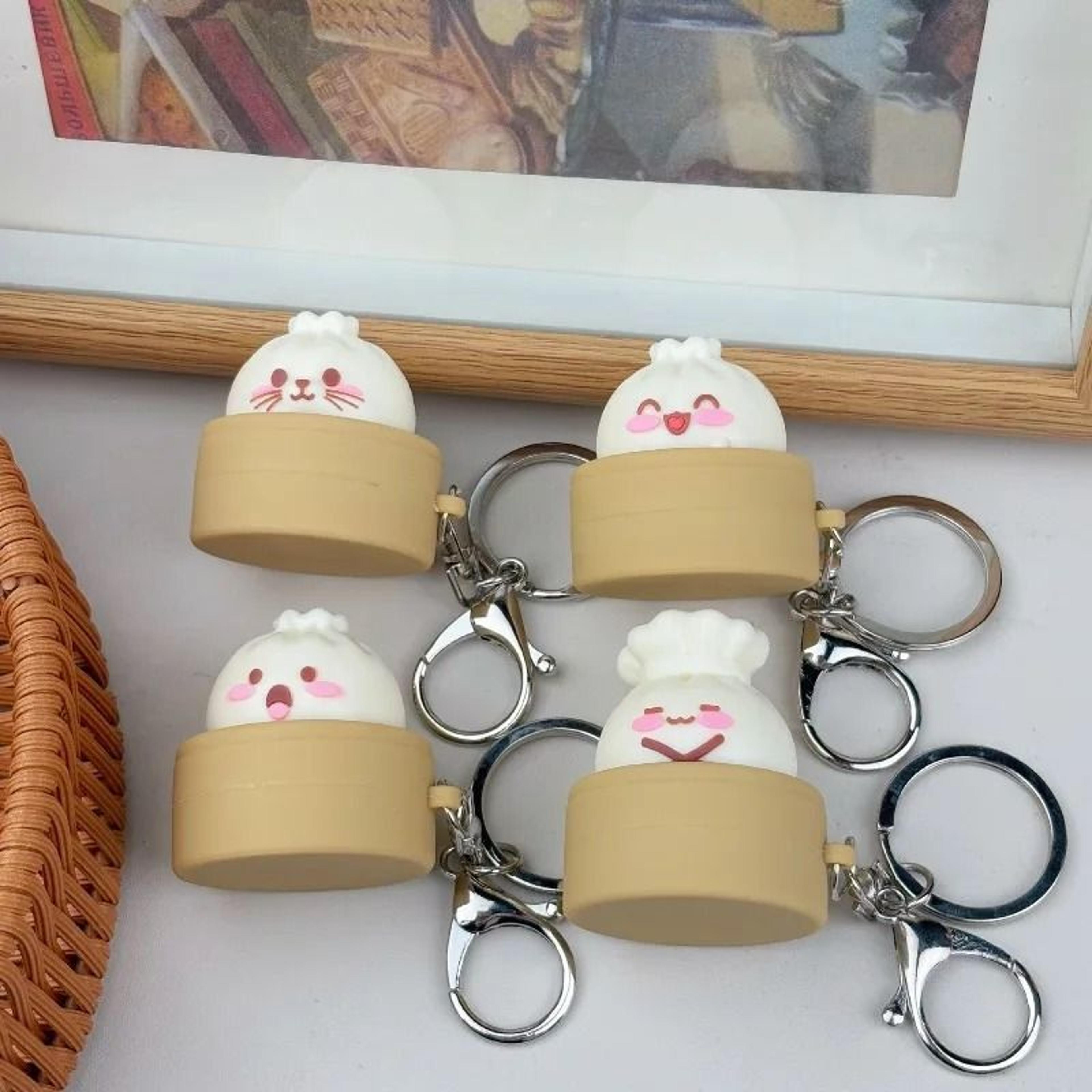 Steamed Bun Keyboard Fidget Keychain With Clicker Buttons And Bag Charm 3