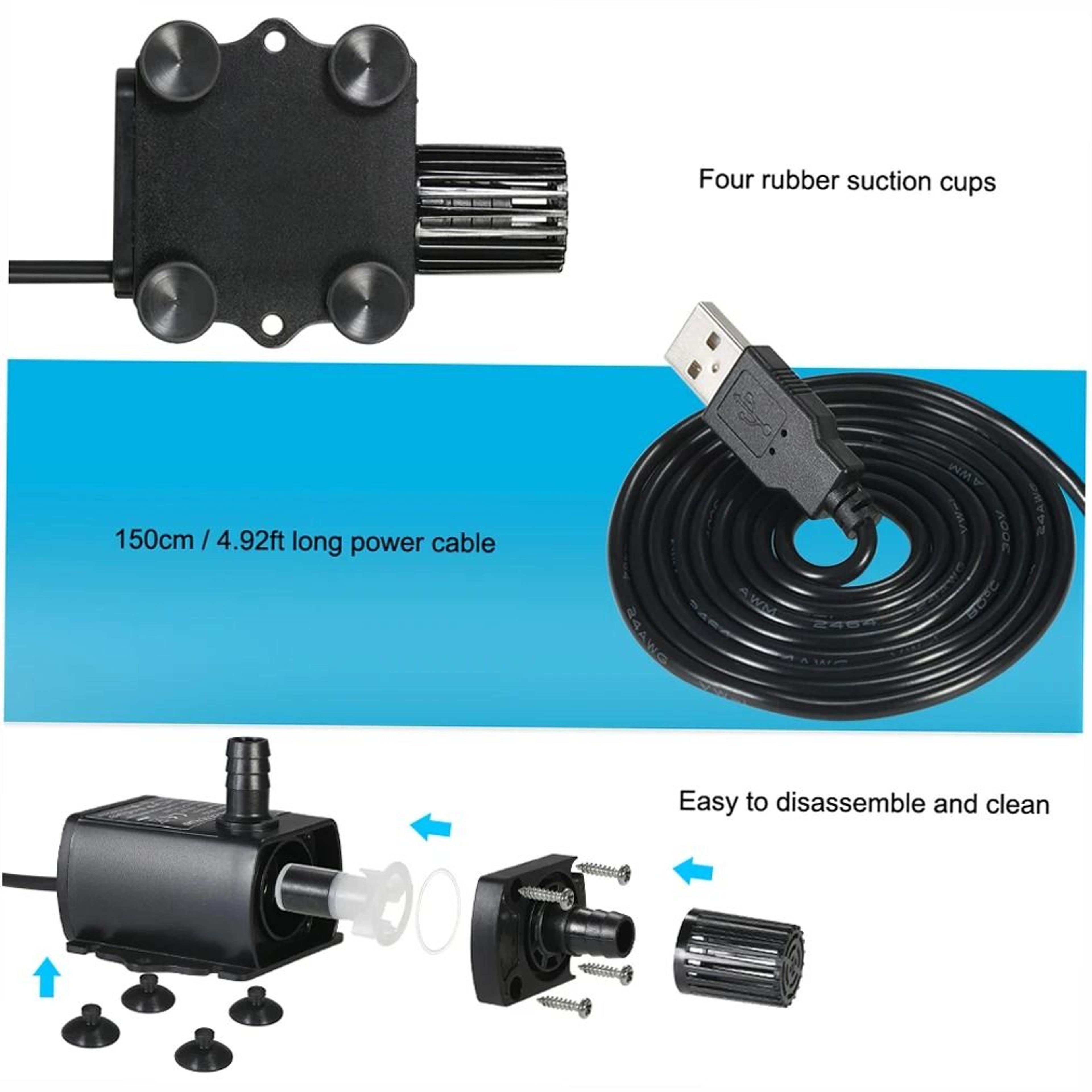 Mini USB Submersible Water Pump With Adjustable Flow For Aquariums And Fountains 5