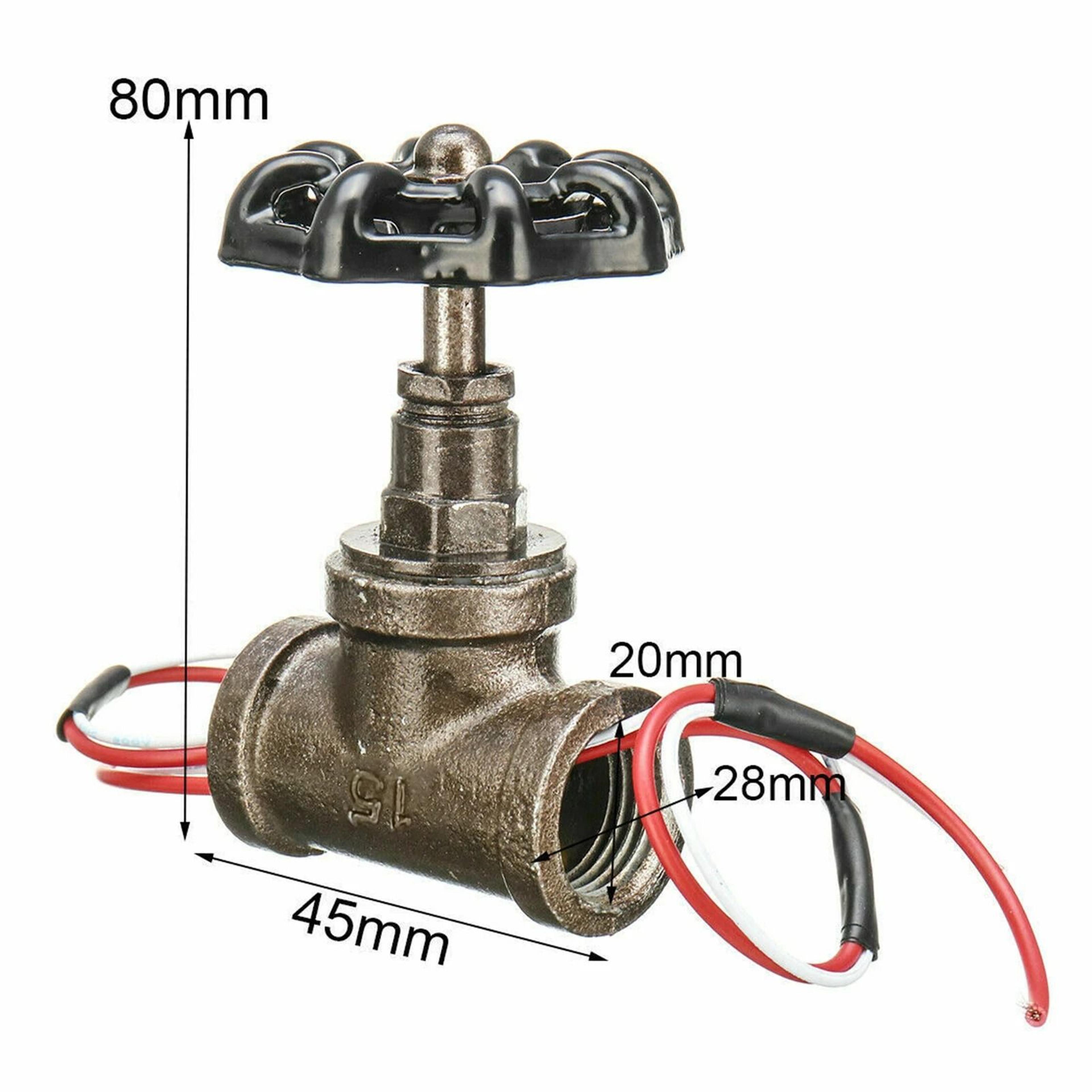 12 Inch Vintage Steampunk Stop Valve Light Switch With Wire 5