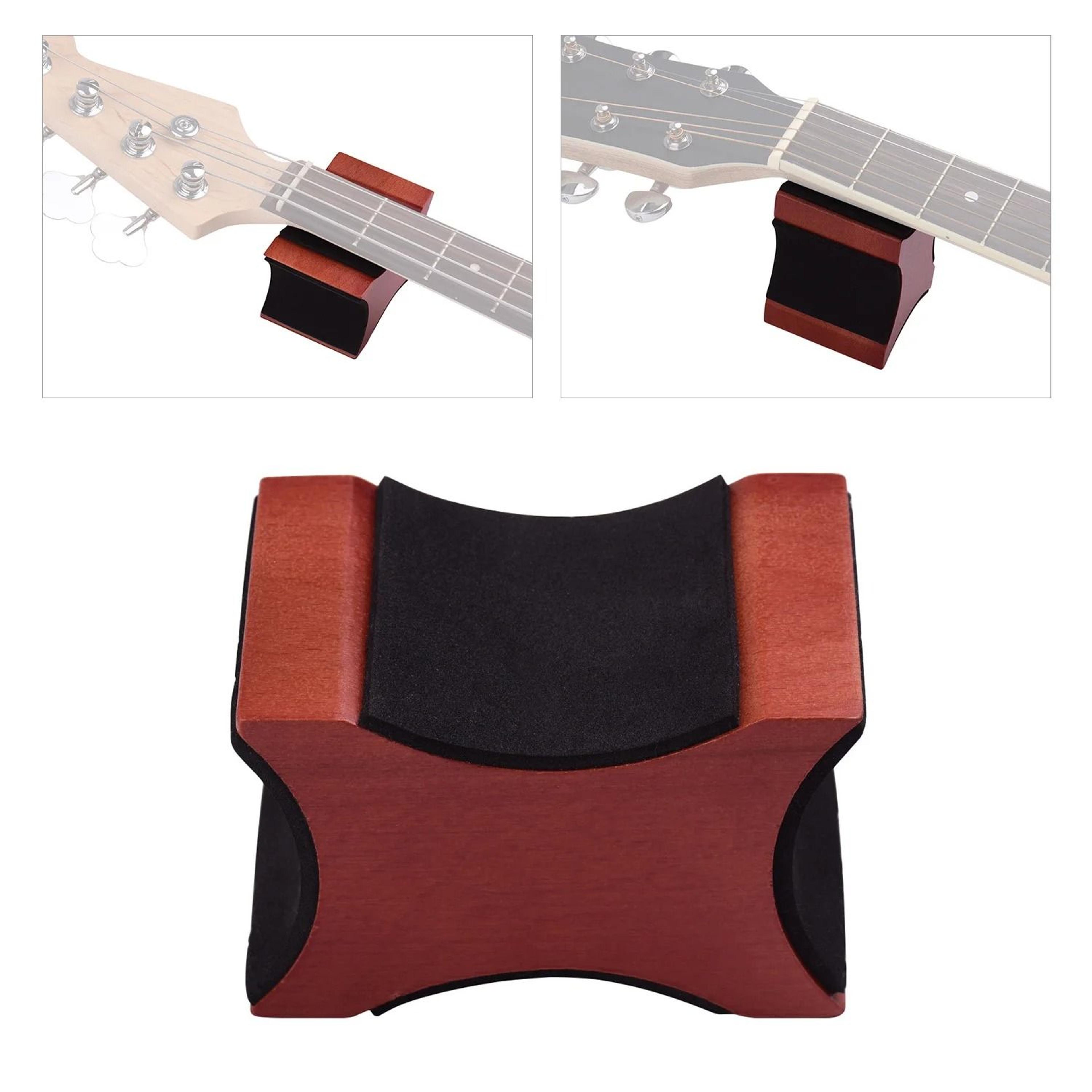Mahogany Guitar Neck Rest DualHeight Luthier Support For Guitar Bass And Mandolin 6